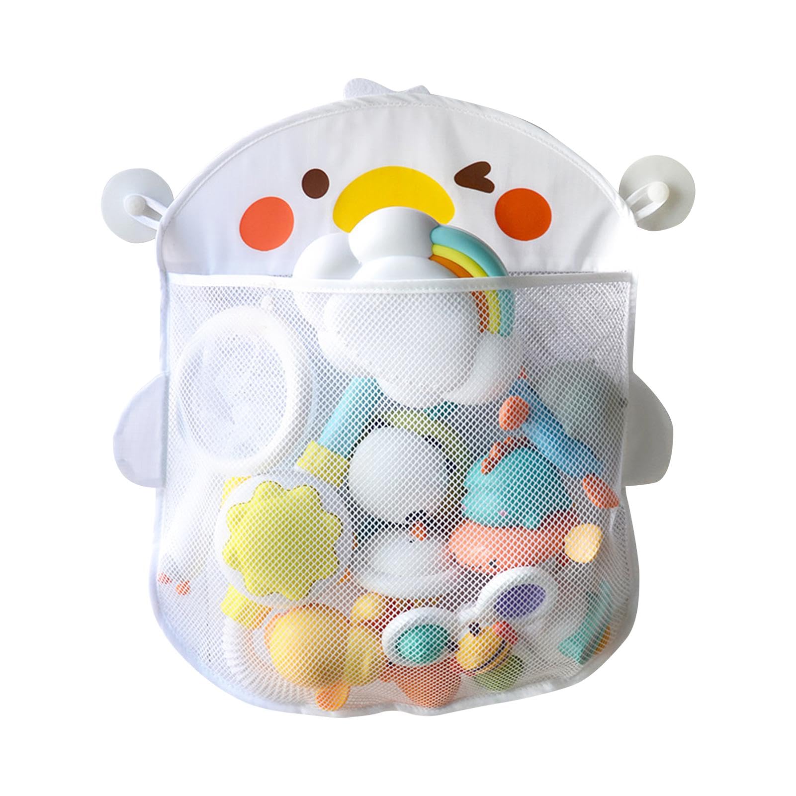 QWLWBU Bath Toy Organizer Bath Toy Storage for Shower,Hanging Mesh Bathtub Toy Holder Let Baby Bathtub Toys to Dry Faster,Bathtub Toy Organizer with 2 Suction Cups