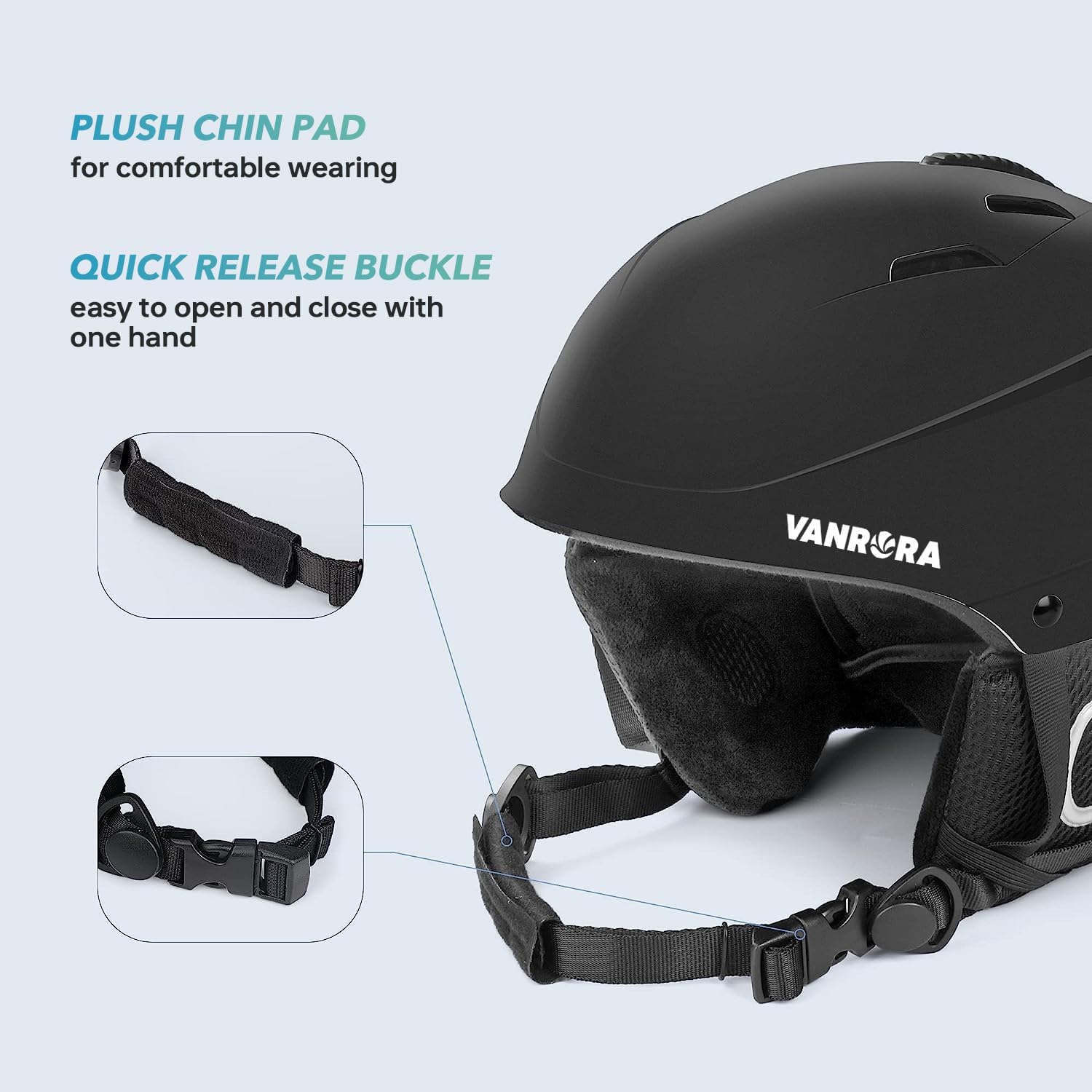 VANRORA Juego de casco y gafas de esquí, casco de snowboard con certificado de seguridad, lentes intercambiables, para hombres y mujeres