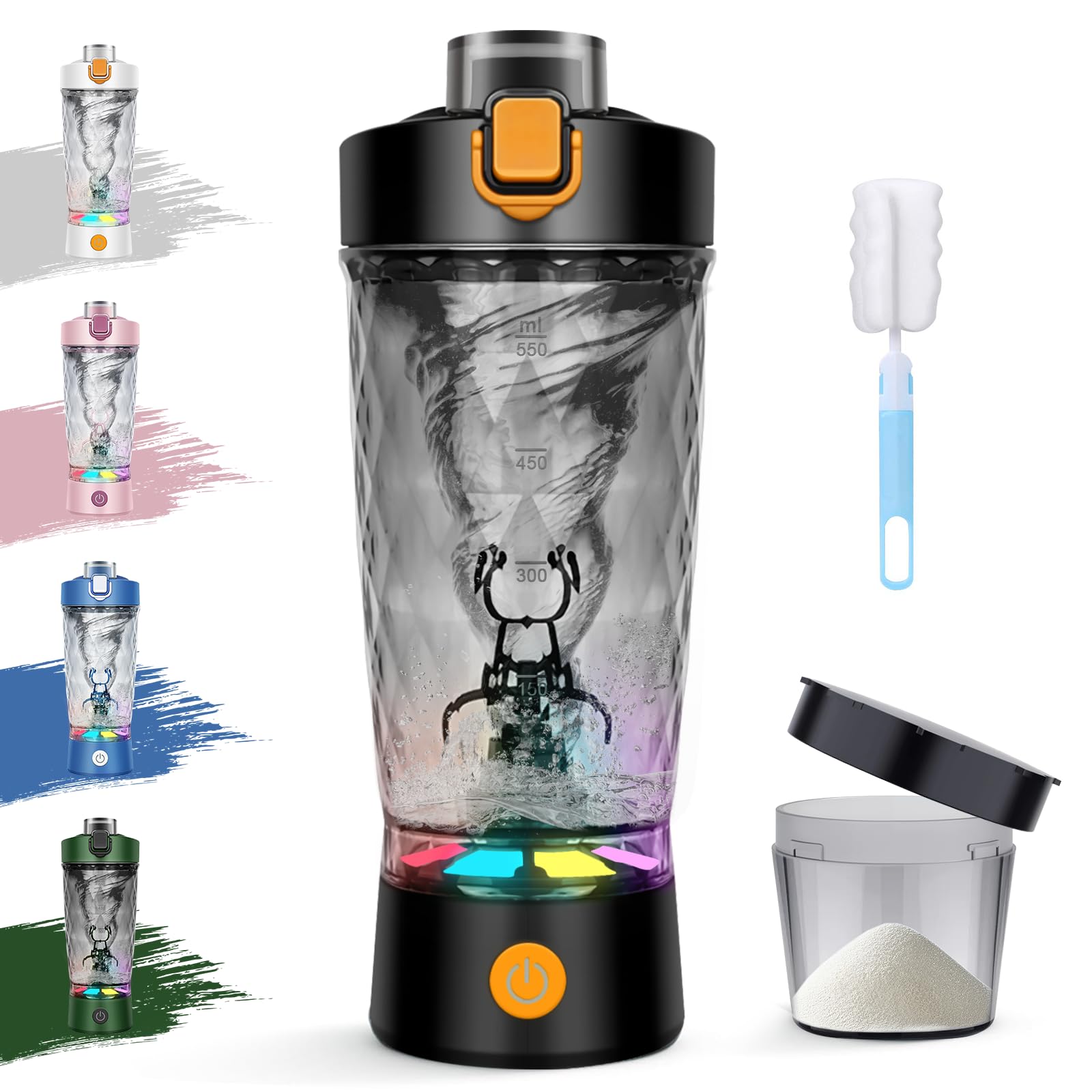 Shaker electrique proteine au bureau, tasse de melange portable de 650ml sans BPA pour le sport