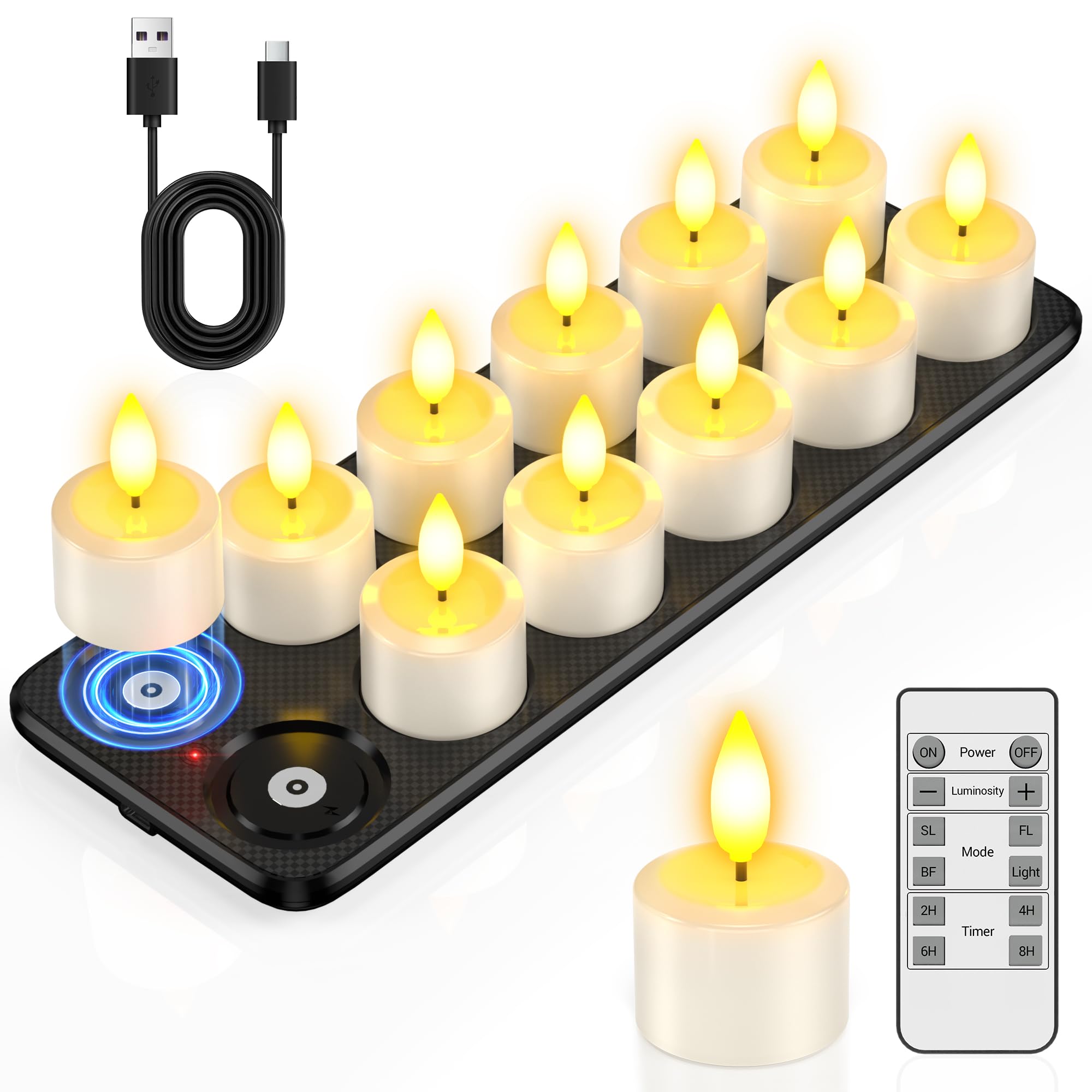 Amazon.com: PChero Flameless Candles with Remote Timer & Magnetic
