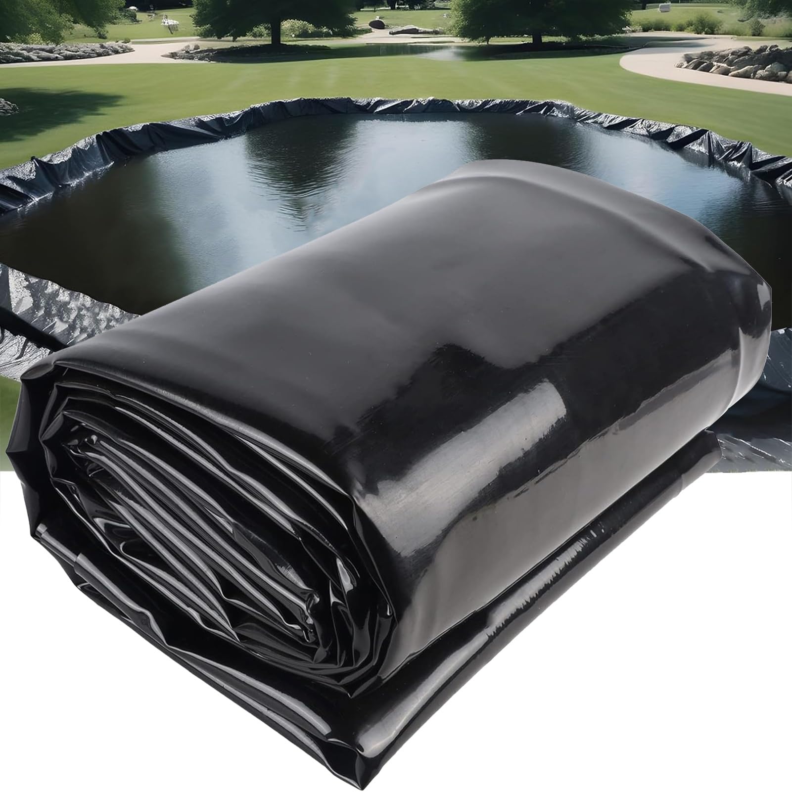 Rivestimento per laghetto in polietilene ad alta densità, membrana impermeabile per laghetti da giardino, 3 x 4 m, 4 x 6 m, 5 x 8 m, 5 mm di spessore, ideale per laghi artificiali e cascate.