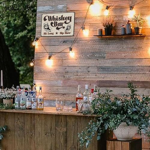 Miniatura 4 de Letrero de metal de barra de whisky para caballeros, club y salón, aspecto retro, decoración personalizada, cueva de hombre, accesorios de