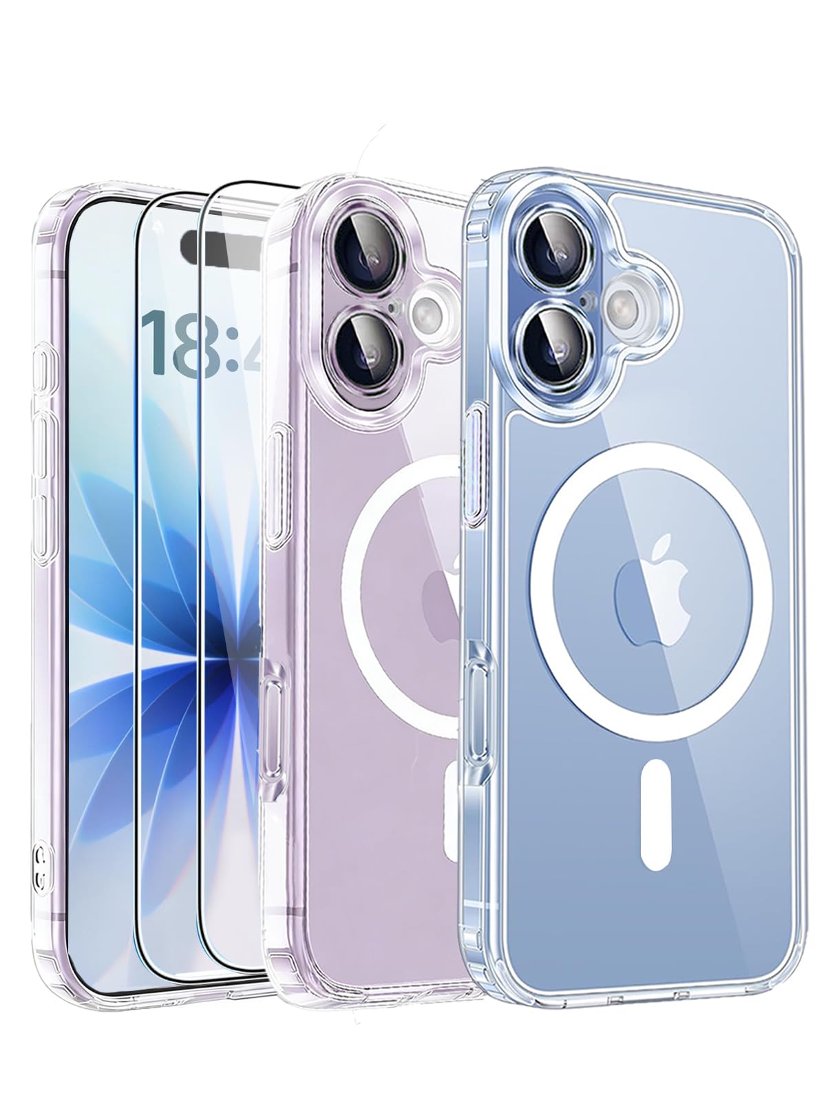 ANLYGOLD Handyhülle für iPhone 17 Hülle Kompatibel mit MagSafe mit 2 Stück 9H Panzer Schutz Glas, Vollständiger Kameraschutz, Eingebauter Magnetring, Matt Transluzent Schutzhülle für iPhone 17