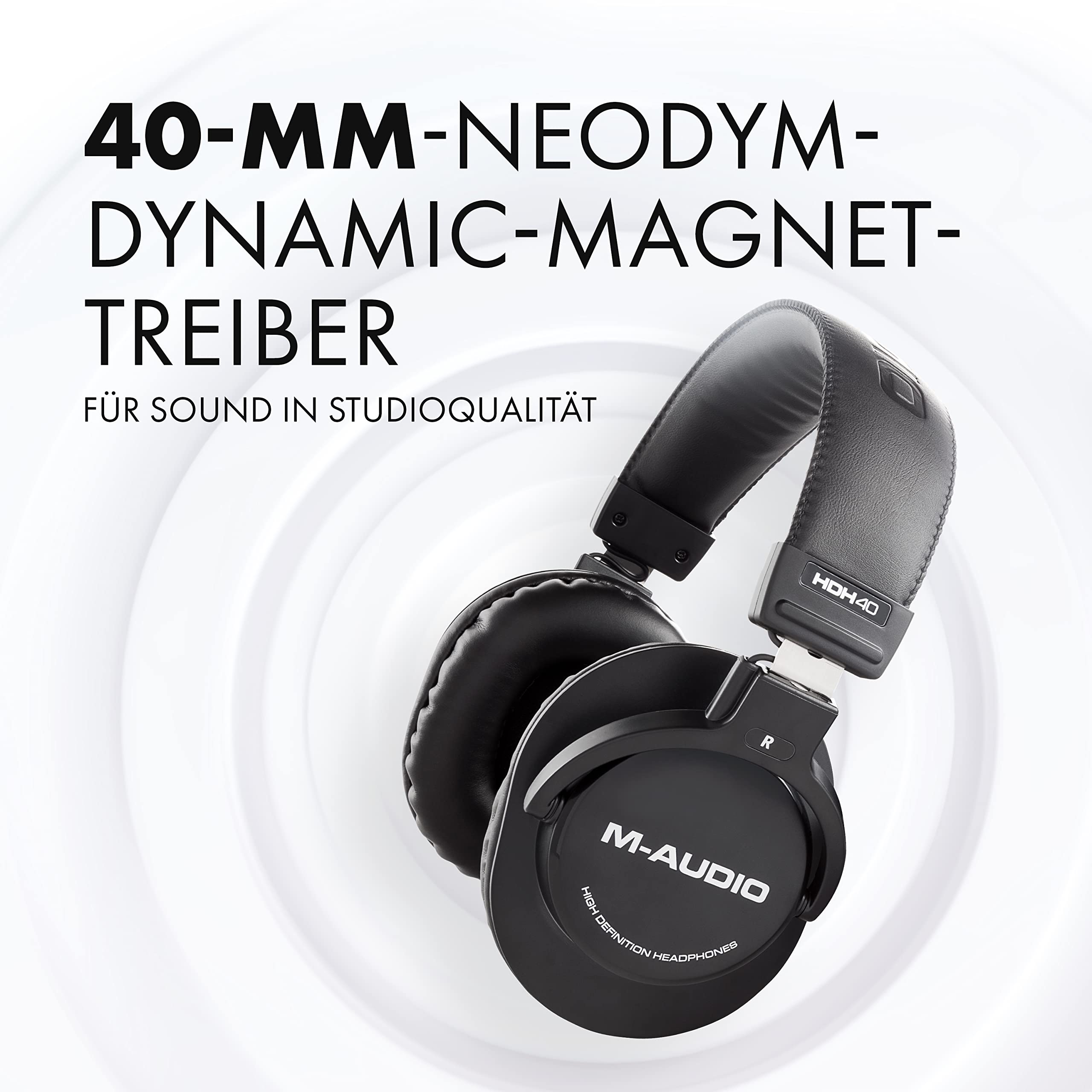 M-Audio BX4 und HDH40 - Aktive 120-Watt Desktop-Computerlautsprecher/Studiomonitore und Over-Ear Studiokopfhörer