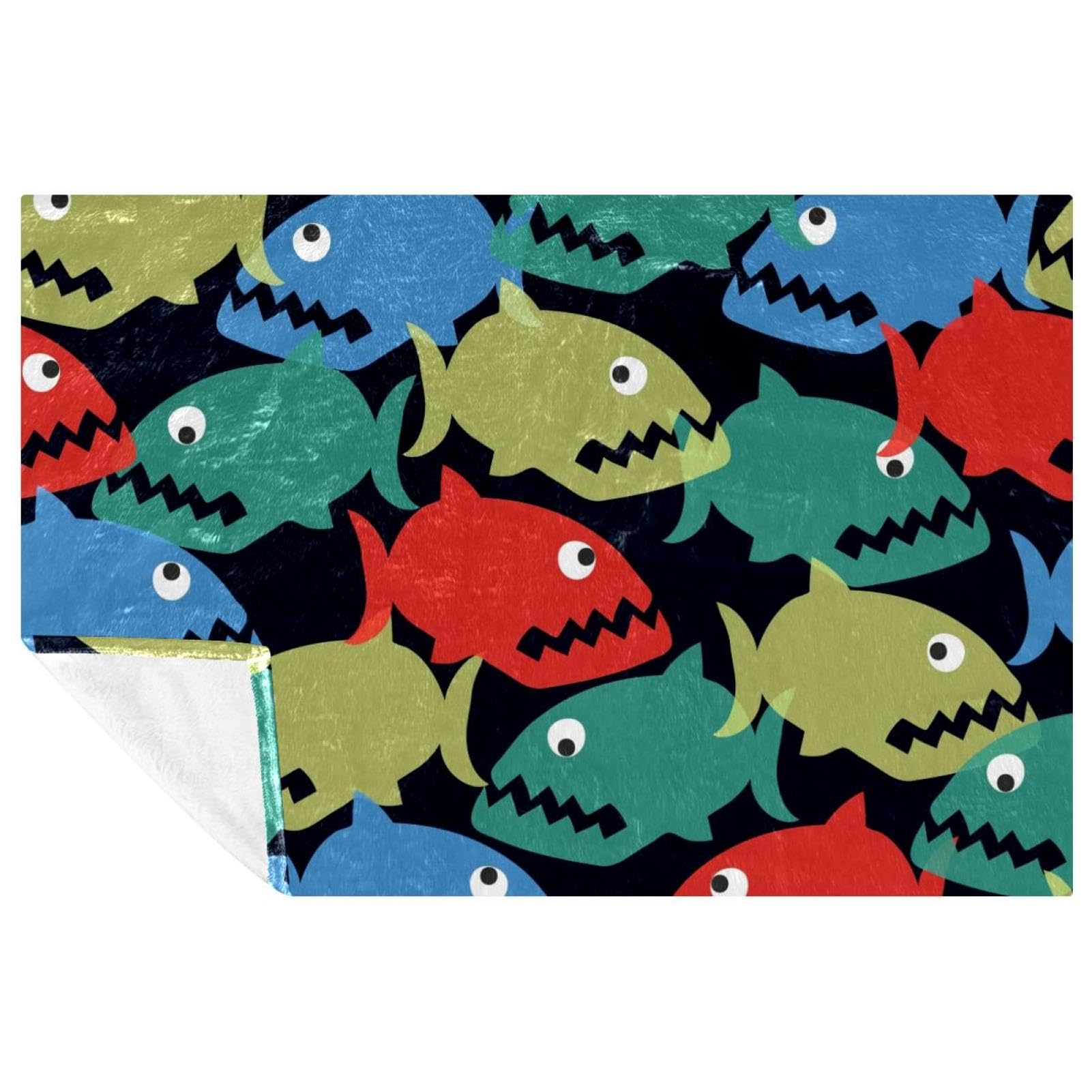 Couverture imprimé piranha pour pique-nique, camping et farniente à la plage