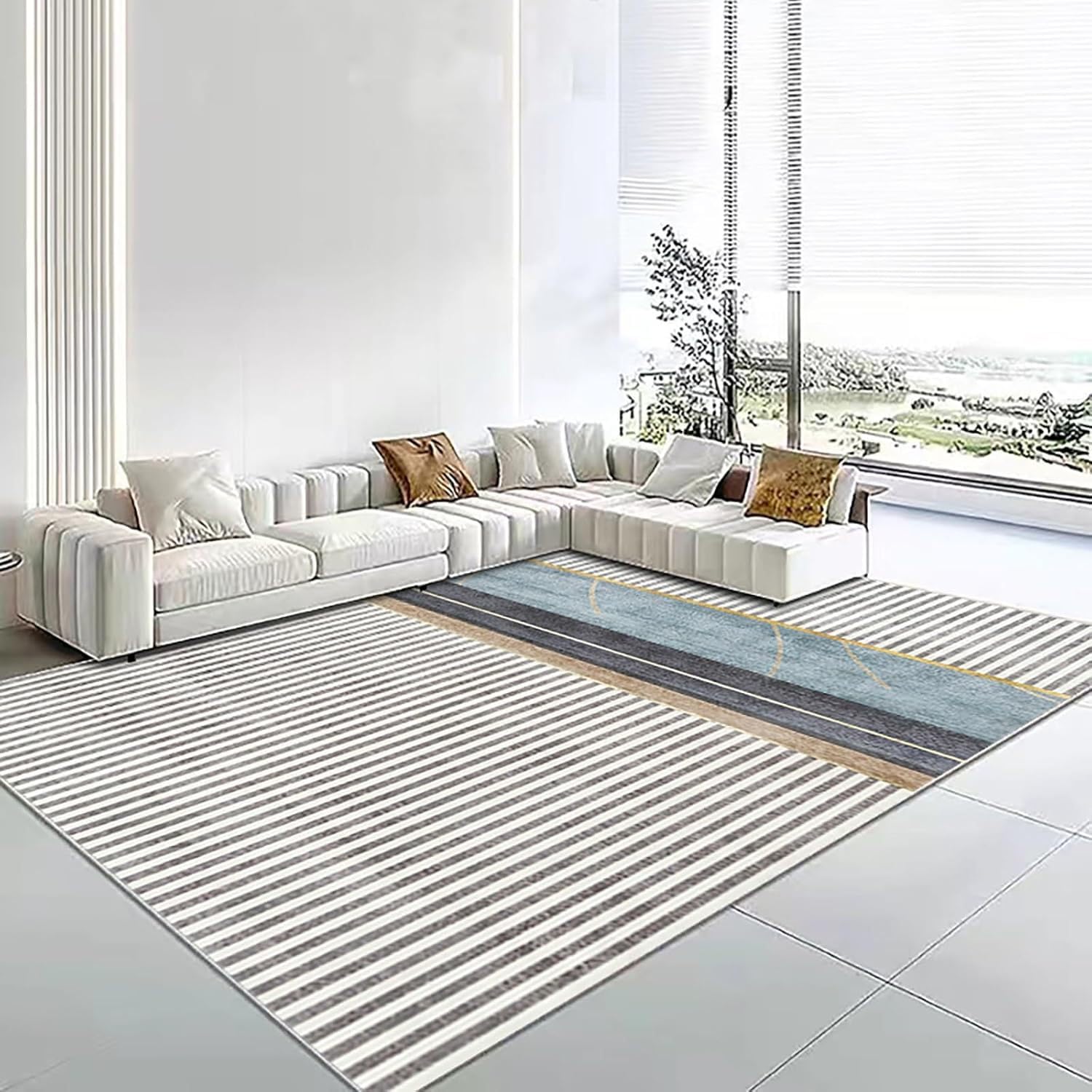 Tapis lavable gris moderne pour en finir avec les taches de cuisine