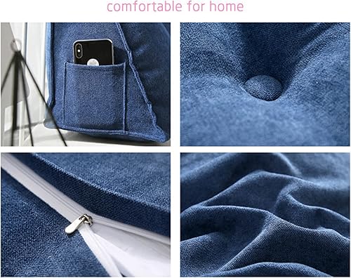 Miniatura 10 de NENIUX Almohada de cojín triangular extra de lectura, almohada de cabecera con cuña para respaldo, soporte de espalda, almohada de respaldo para