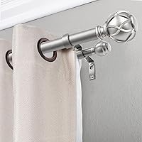 Vista 2 de KAMANINA Soporte de barra de cortina doble resistente para barras de 1 y 3/4 pulgadas, juego de 2 soportes dobles, plateado antiguo