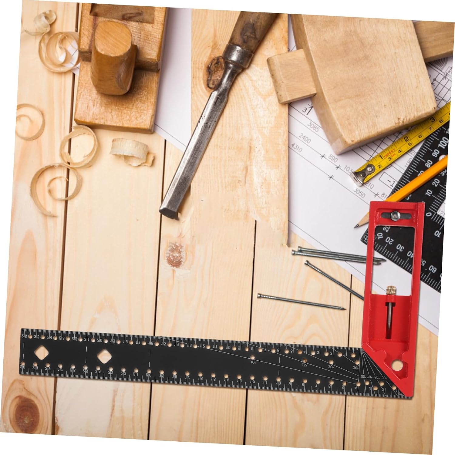 Swing Angles Protractor Tool Woodworking Angle Ruler Precision Measurement Construction for Carpentry and Projects