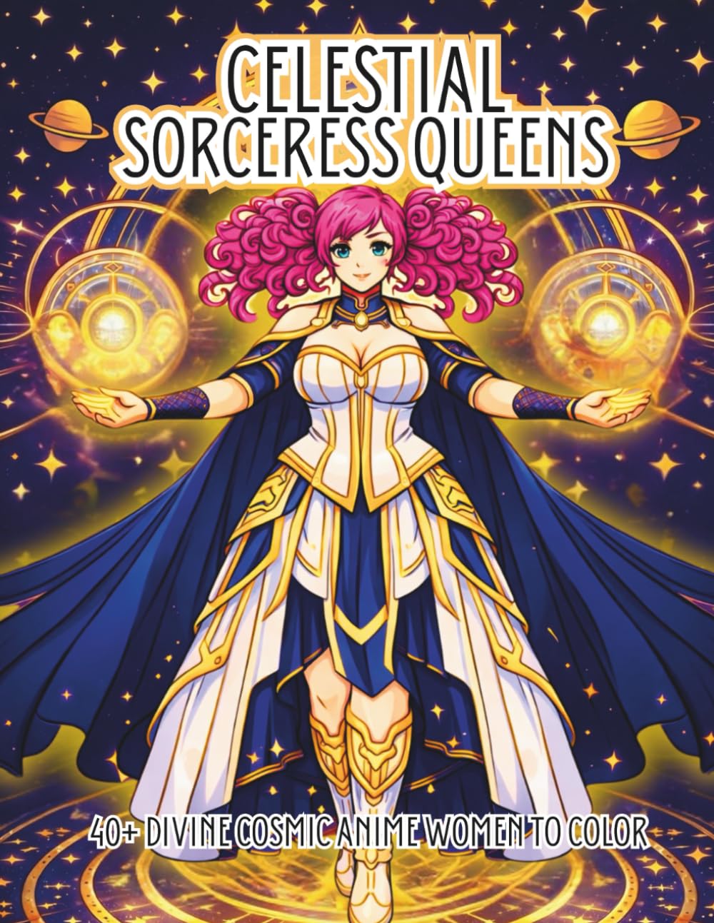 Celestial Sorceress Queens: A Fantasy Coloring Book Featuring Thick and Curvy Anime Star Guardians, Moon Priestesses, Angelic Mages, and Divine Celestial Spellcasters for Adults (Thick & Curvy)