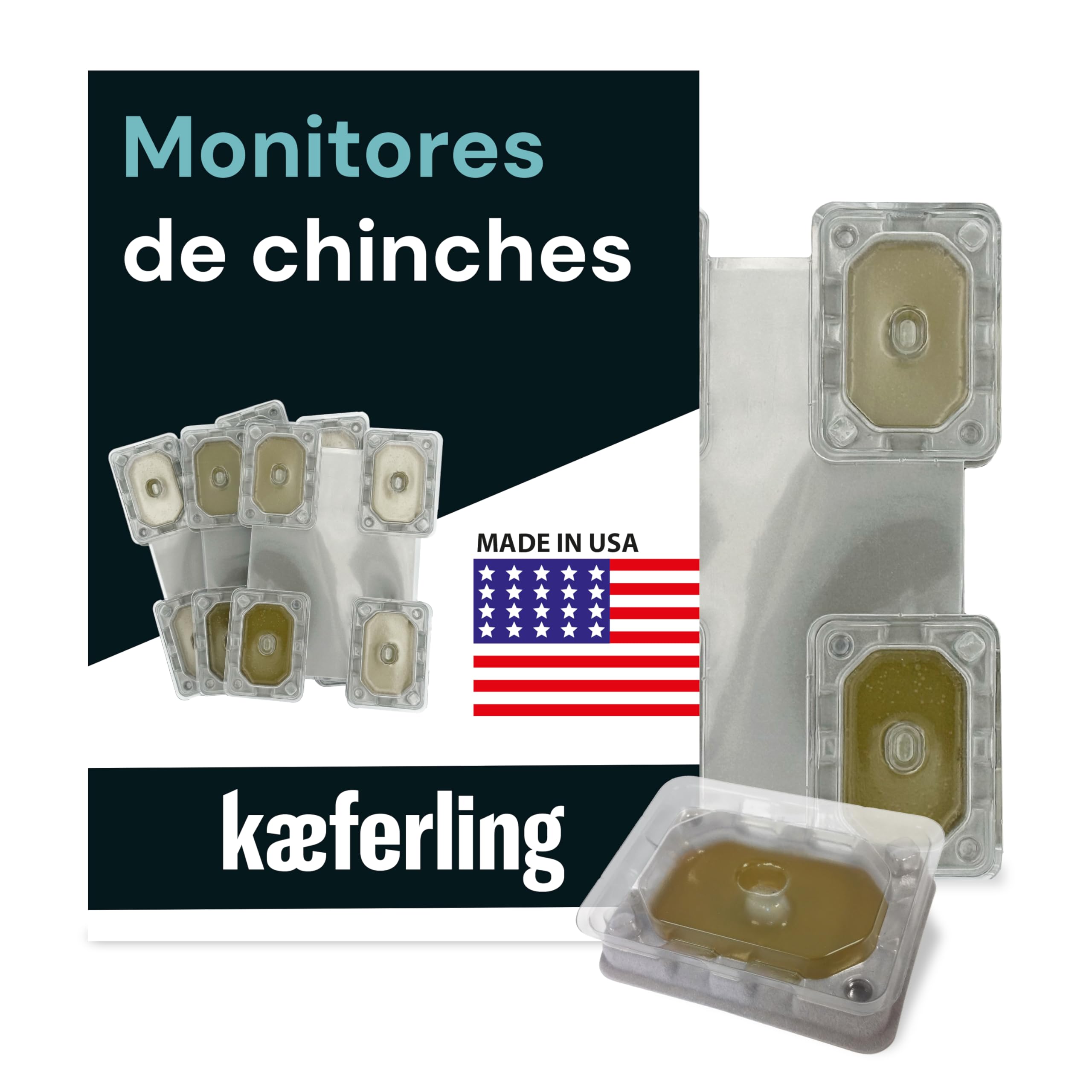 Catchmaster Monitor Biodegradable contra Chinches - Prevención y Remedio Único - 4 Unidades de 7 cm x 5 cm
