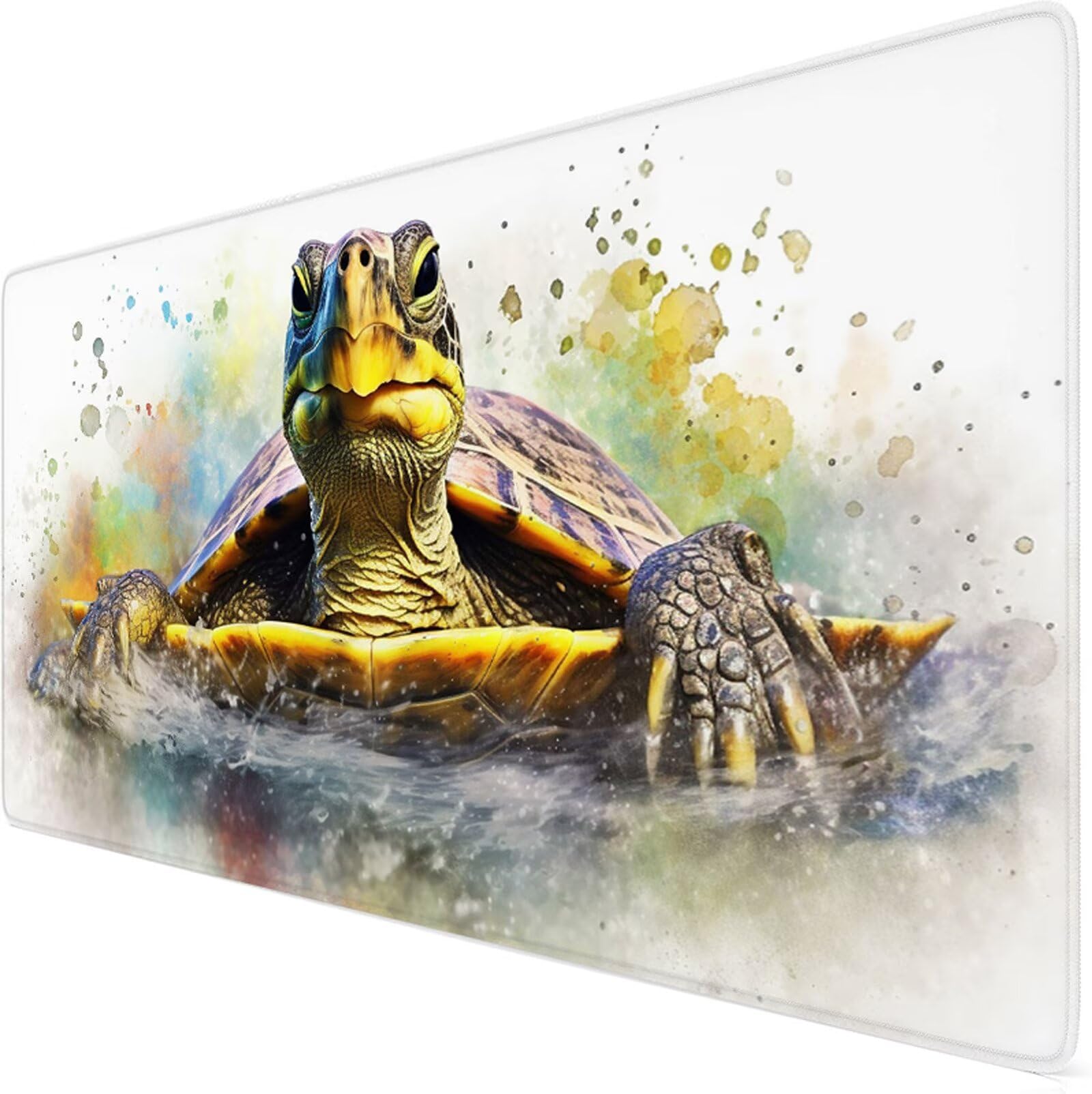 Podkładka pod mysz XXL 1200x600x3mm podkładka pod mysz żółwie podkładka pod mysz zwierzę poprawia precyzję i szybkość, wodoodporne antypoślizgowe, szyte krawędzie, akcesoria do gier, komputer biurowy
