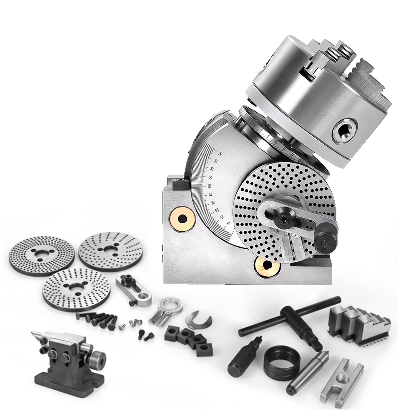 PurezmMoto 4'' Horizontal Vertical Model Precision Milling Rotary Table, For Milling Engineering Indexing Tools, Universal For Engraving