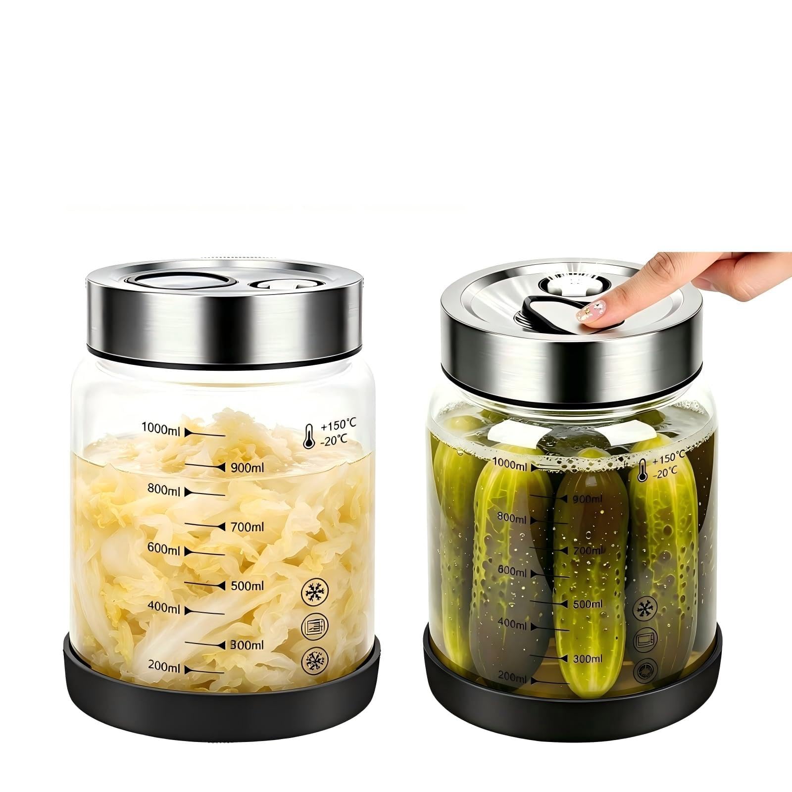 kit 2 bocaux fermentation 1l verre