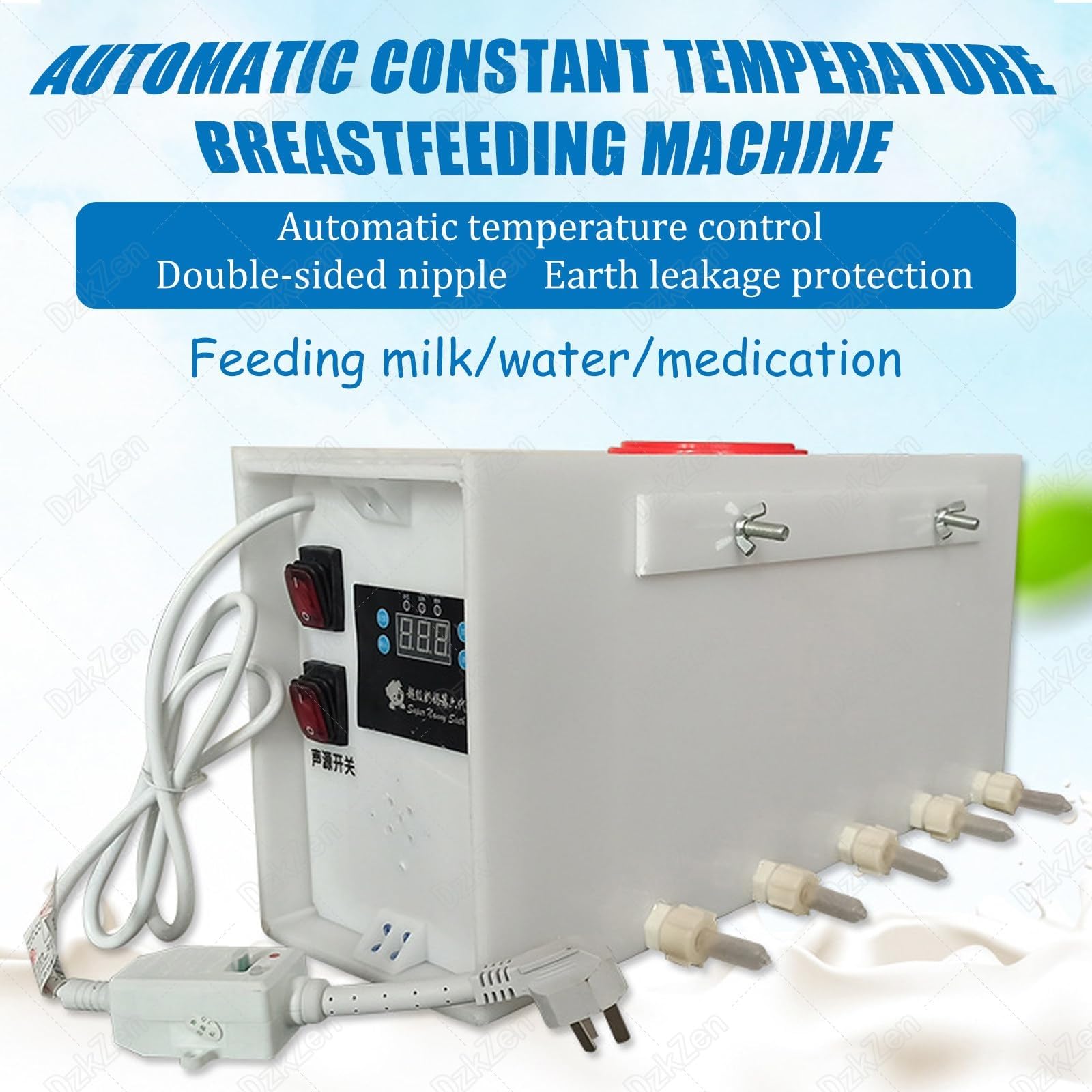 Alimentador De Leche For Lechones, Máquina Inteligente De Lactancia A Temperatura Constante, Estación De Alimentación con Agitación Automática, con Simulación De Sonido(8Nipples)