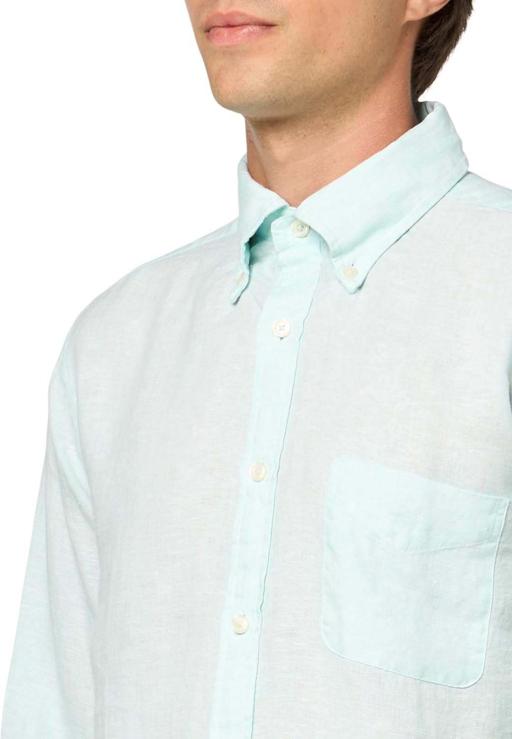 Brooks Brothers Men's SPT Ls Linen Solid Regular - Image 3