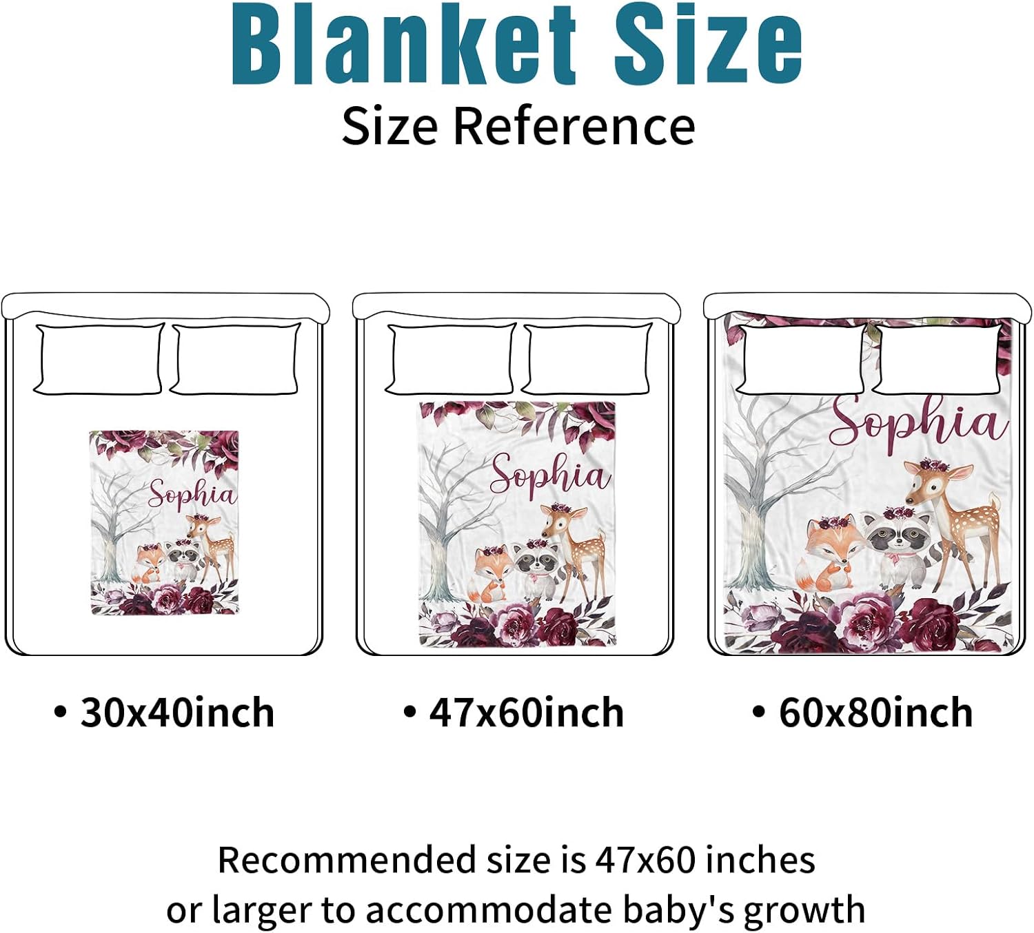 Custom Nursery Crib Bedding Set - Personalized Nursery Decor Baby Blanket Fitted Crib Sheet Changing Pad Cover Baby Room Rug Woodland Animals with Tree Stump Pattern Gift Idea