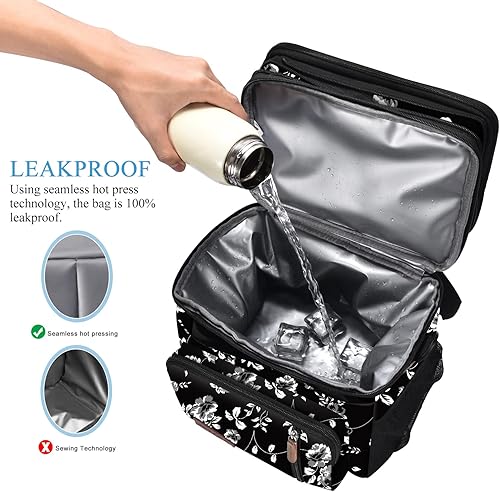 Miniatura 41 de MIYCOO - Lonchera para hombres y mujeres adultos con doble cubierta, a prueba de fugas, con aislamiento, suave, grande, hielera para el trabajo,