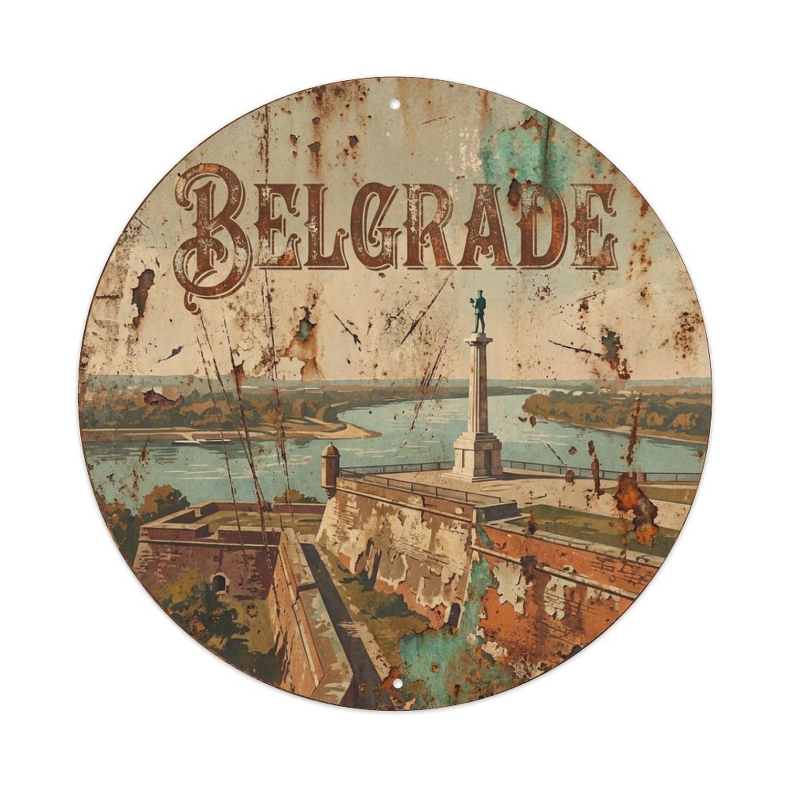 Galvaxio Style Vintage Travel Serbia Belgrade Metal Tin Sign