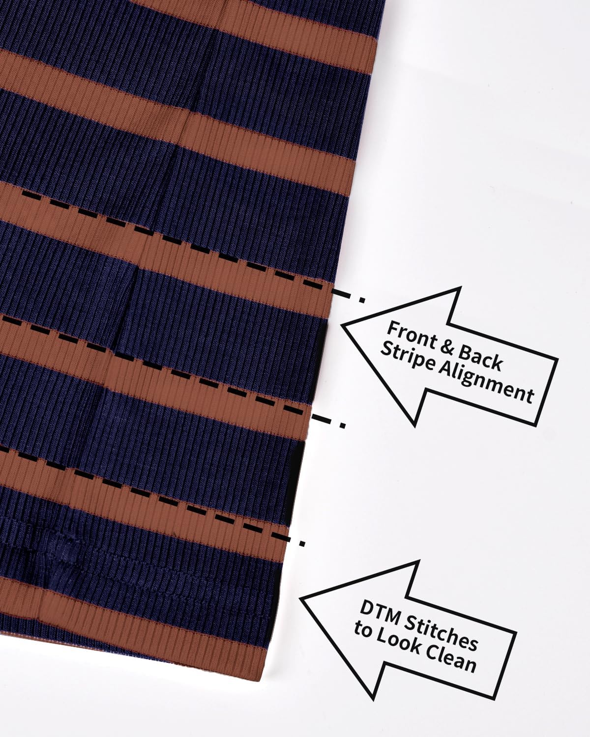 Zengjo Striped Turtleneck Women Long Sleeve Shirt - Fitted Ribbed Mock Neck Basic Layering Undershirt - Image 2