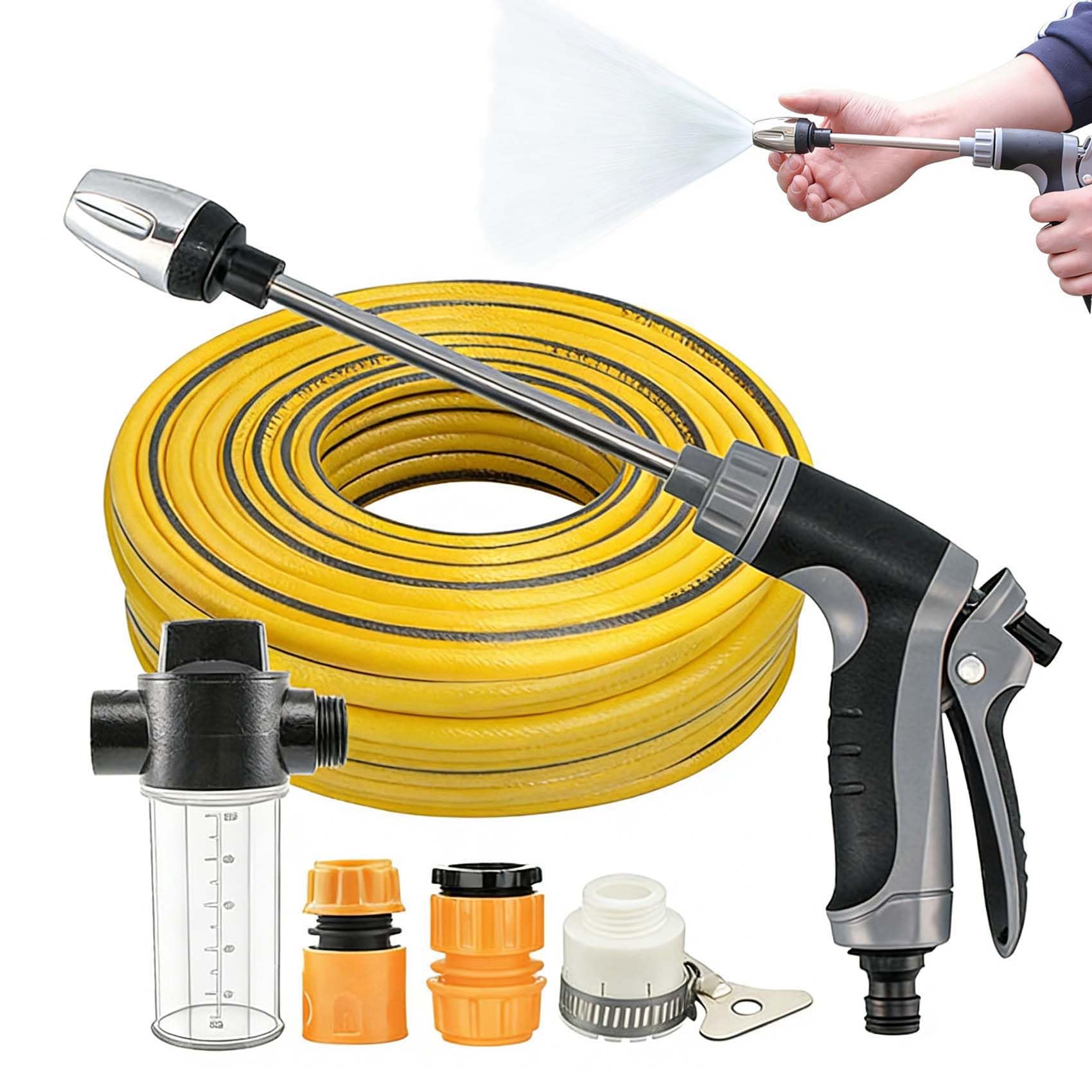 Jetterix Haute Pression Portable - mit Bouilloire Connecteur en Plastique, Jetterix Nettoyeur Haute Pression, Rotation à 360°, pour Le Nettoyage du Jardin, De La Terrasse Et De La Voiture (C)