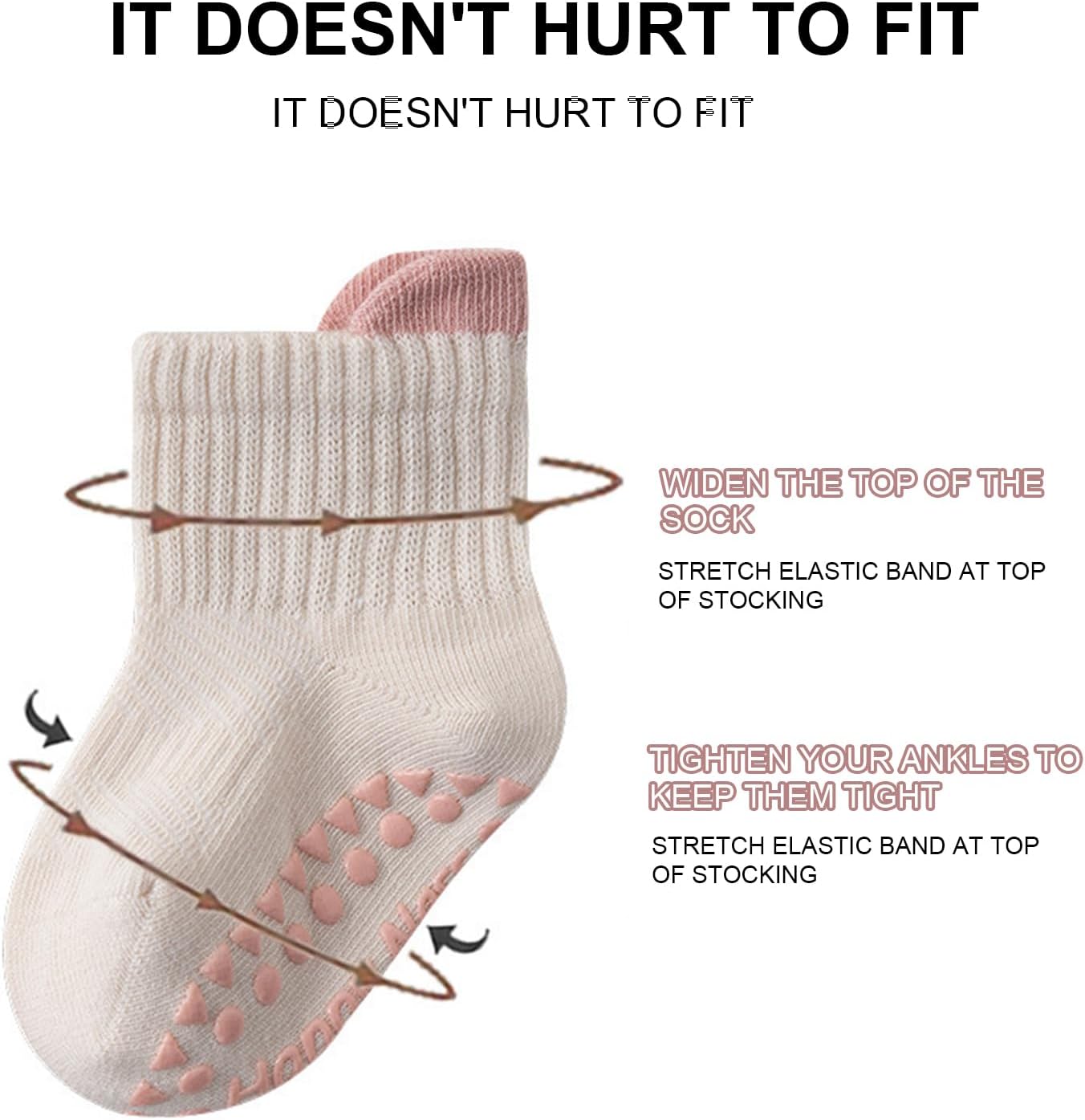 Toddler Socks, 6Pair NonSlip Baby Solid Color Floor Socks Safe Soles Ankle Sock Breathable FirstWalker Sock