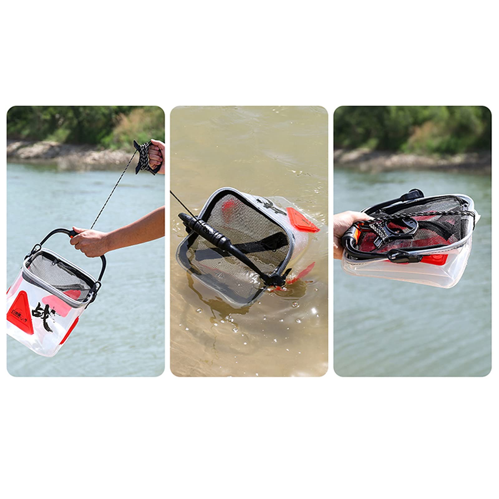 esche per pesci Secchio per esche da pesca Secchio per esche da pesca Secchio portatile pieghevole per pesci vivi Secchio da pesca multifunzionale addensato con corda Secchiello per pesci portatile