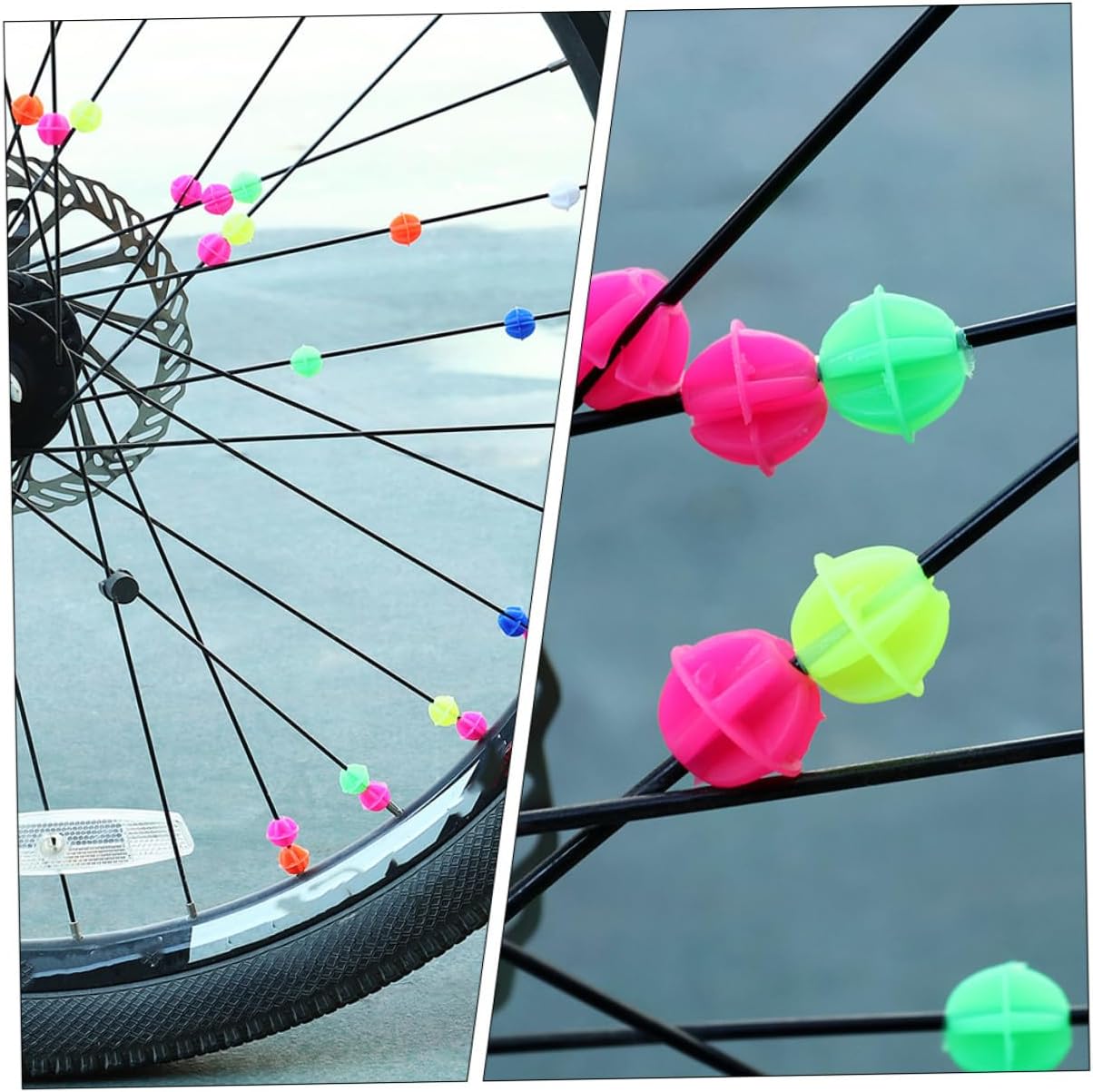 180pcs Plastic Clip Beads for Bike Spokes Easy to Install Round Decorations for Boys and Girls Bicycles for and Fun