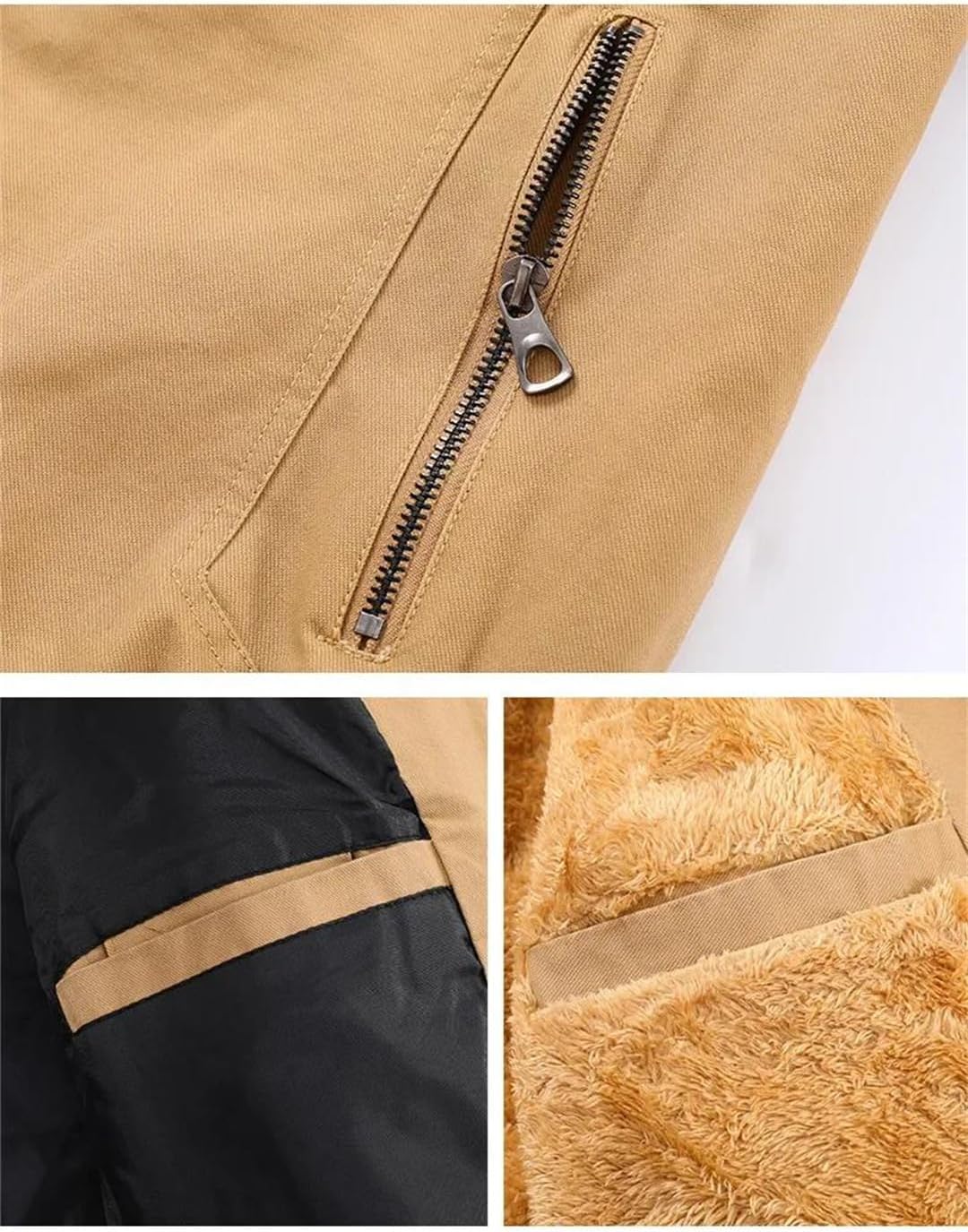 Men's Spring And Autumn Period Jacket Thickened Washed Cotton Fleece Casual Business Stand Collar Coat