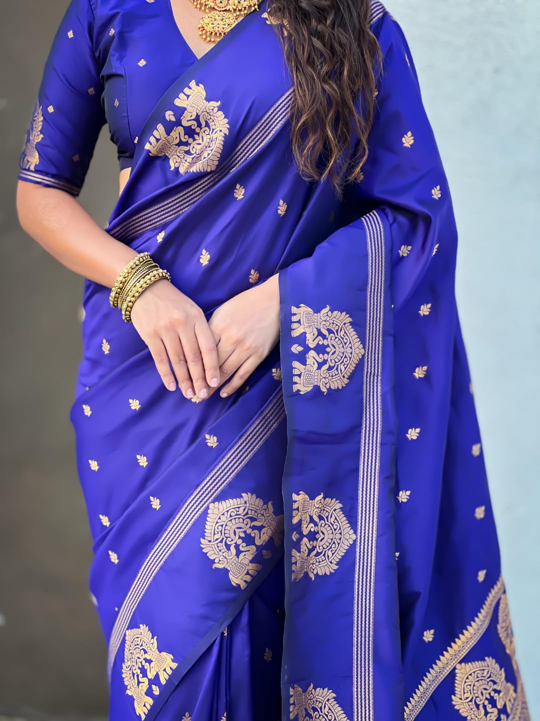 SGF11 Women's Kanjivaram Pure Soft Silk Saree With Unstitched Blouse Piece product image 6