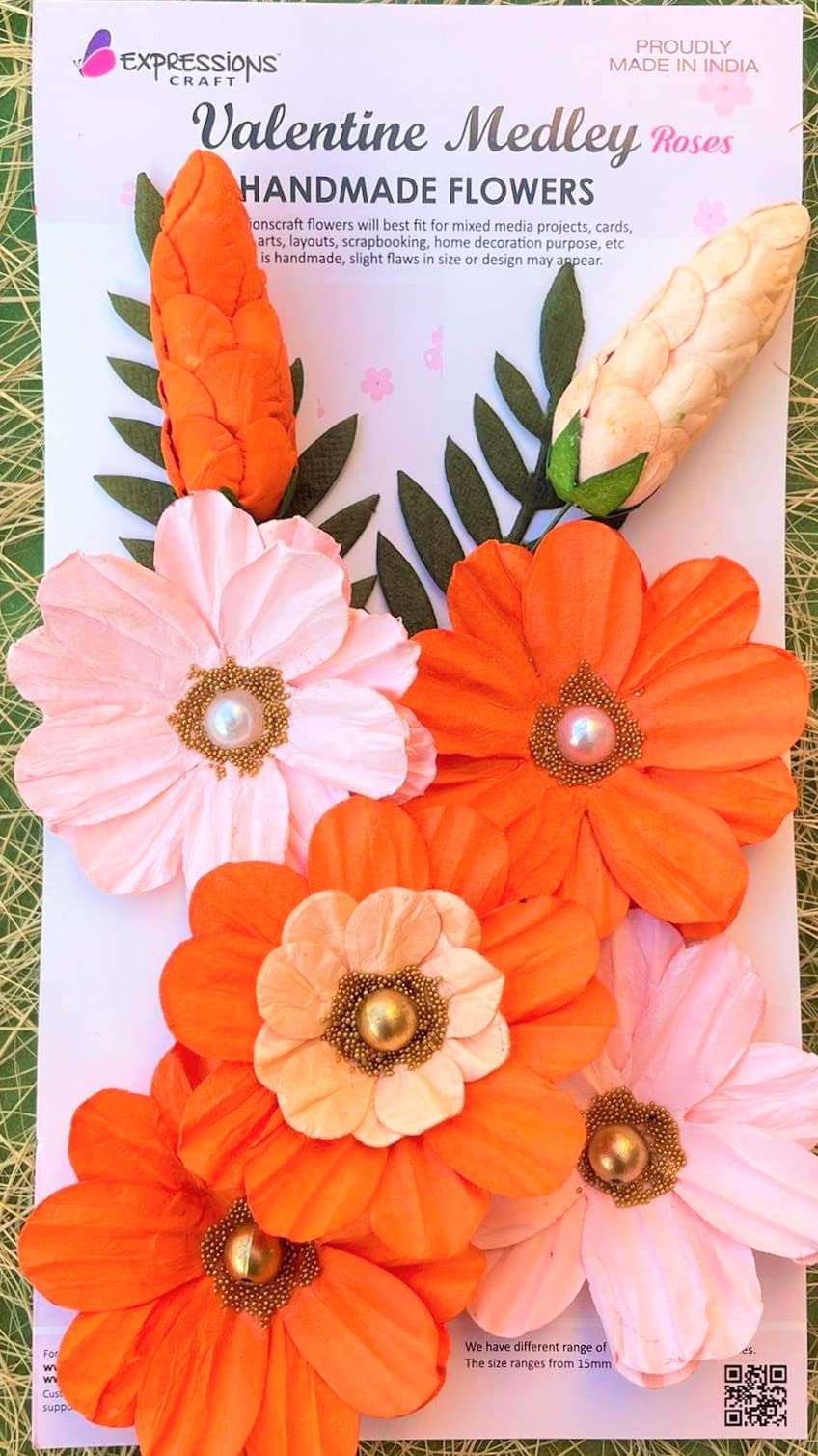 immix Expressions Craft Handmade Paper Flower Cottage Wild Flower Mix Orange Country-image-38