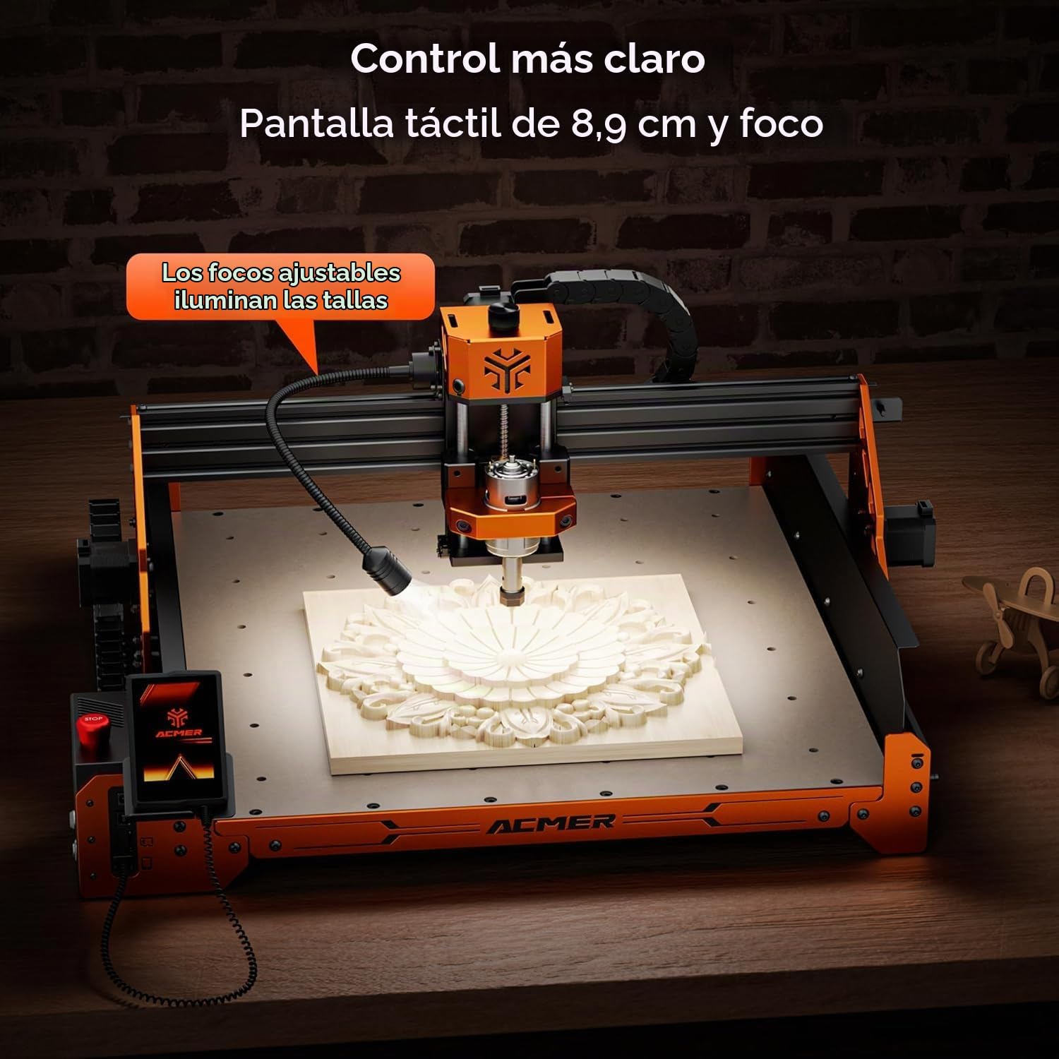 Máquina fresadora CNC ACMER, fresadora mejorada de 3 ejes para grabado totalmente de metal para madera acrílica MDF y corte de talla de nailon