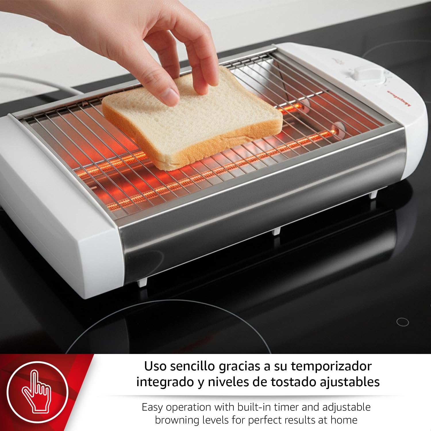 Magefesa SUN UP-Tostapane orizzontale 600 W, colore: bianco