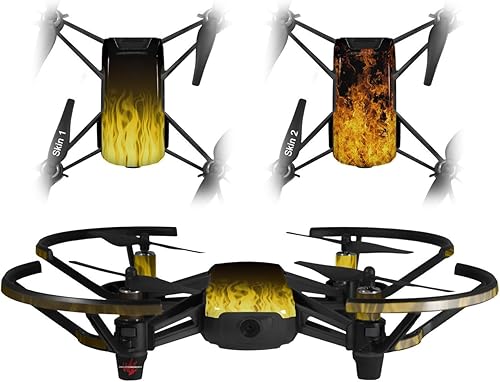 Skin Decal Wrap 2 Pack para DJI Ryze Tello Drone Fire Yellow Drone No Incluido