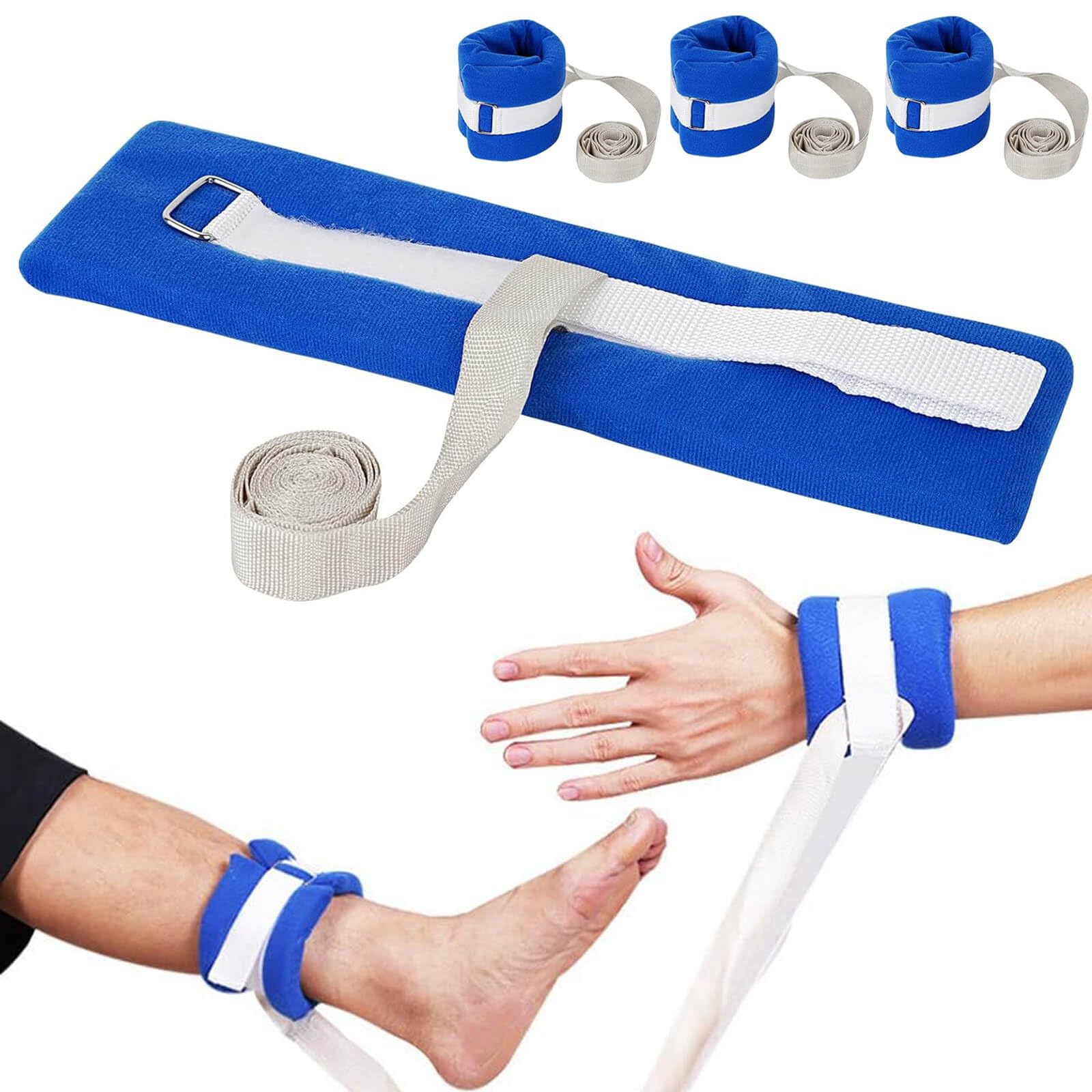 Hospital Patient Restraints, 4 Pack, Medical Limb Holders Constraints Control Quick Release Universal Straps for Hands Feet Anti-Strangulation