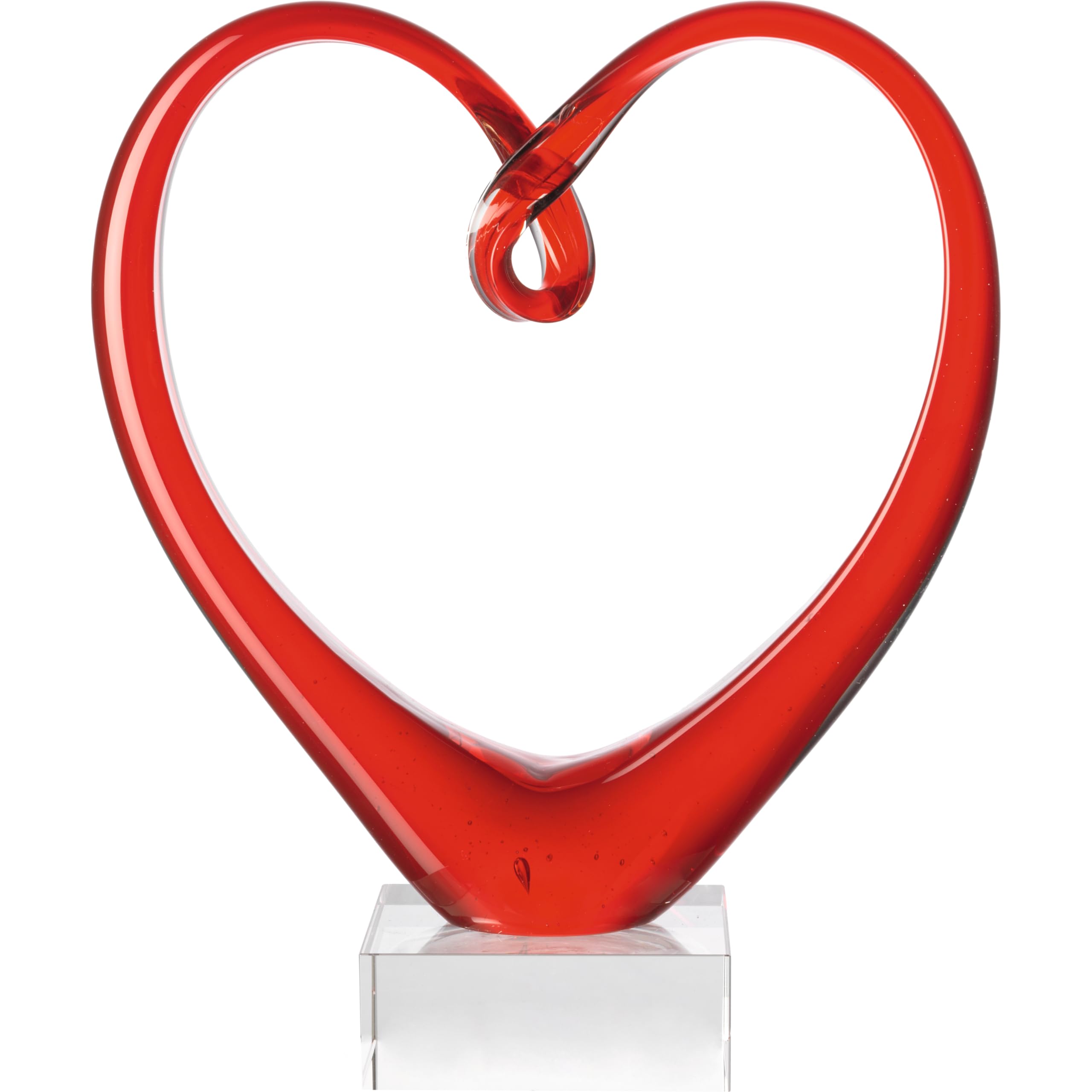 Leonardo Heart rzeźba czerwona, szer./wys./głęb.: 21/24/8 cm, ręcznie wykonane kolorowe szkło, 090871