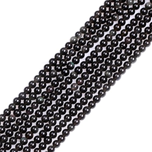 Miniatura 46 de GEM-Inside - Cuentas sueltas de ágata india natural de 0.157 pulgadas (0.157 in) con cuentas redondas de cristal energético para hacer joyas, 15