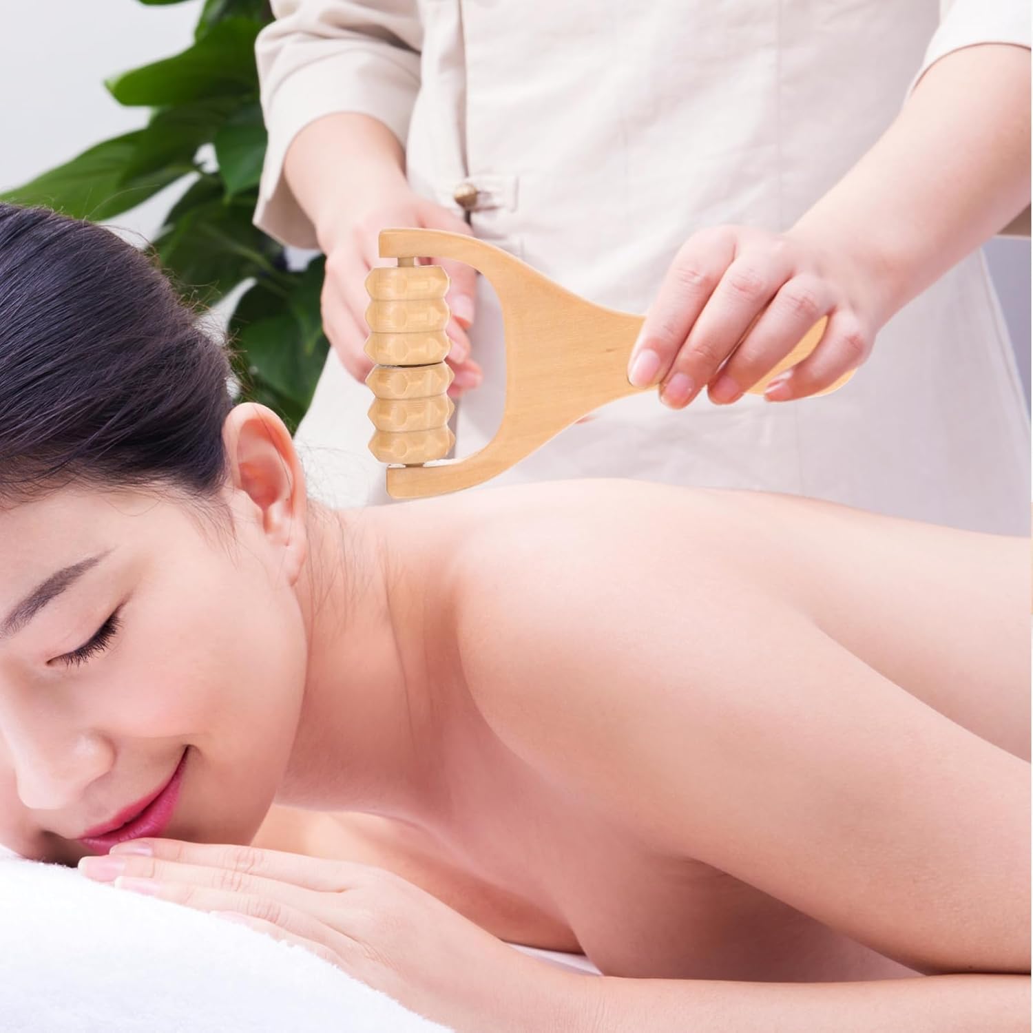 Angoily Compact Wooden Foot Massager Roller Handheld Acupoint Therapy Tool for Neck Shoulder Back Muscle Relief Lightweight Portable Full Body Massage Accessory - Image 2