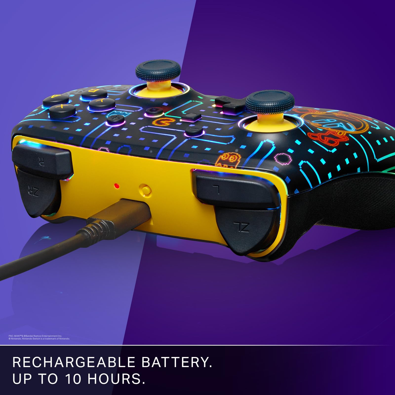 PowerA Enhanced Wireless Controller for Nintendo Switch with Lumectra - PAC-MAN NEON ARCADE