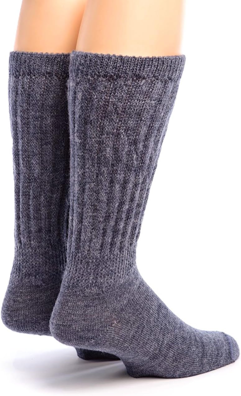 WARRIOR ALPACA SOCKS • Extra Wide • Loose Top • Terry Lined Alpaca Socks • Unisex • Comfort Band • Crew