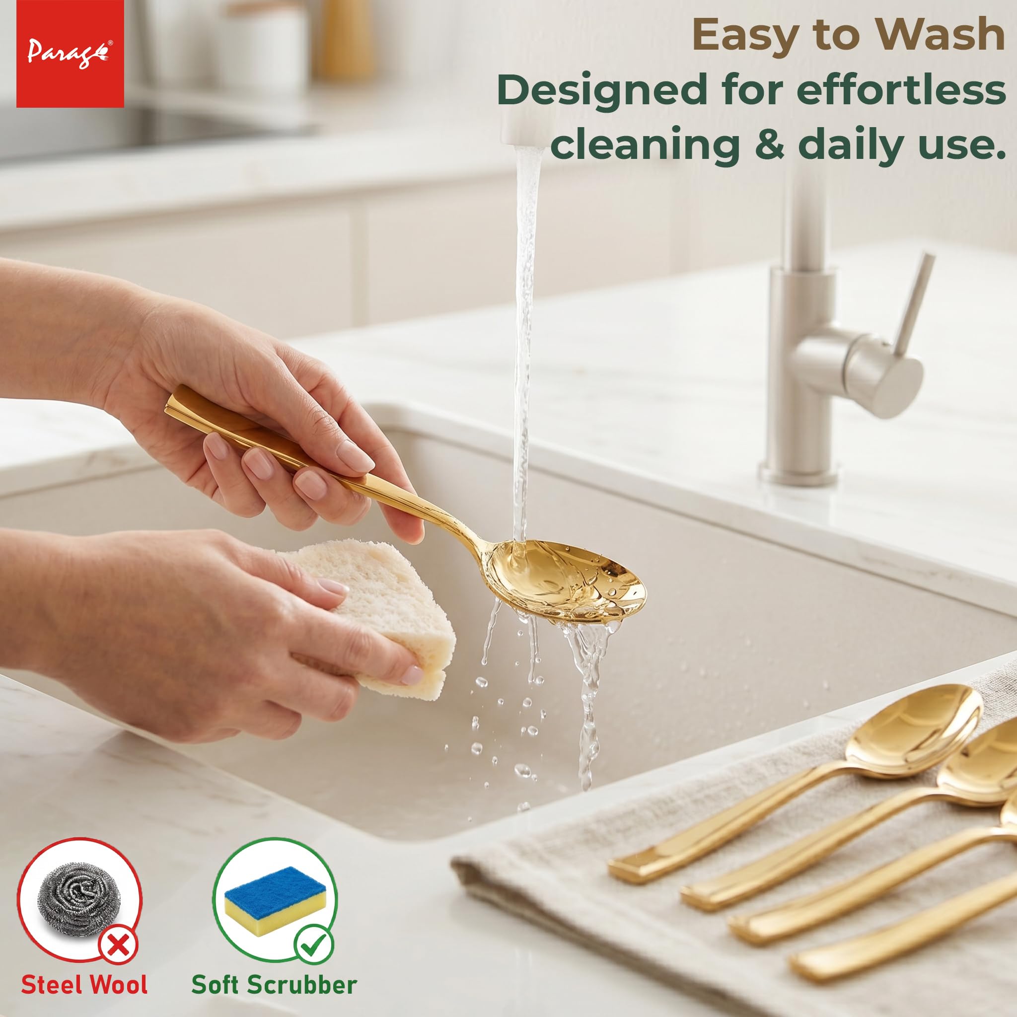 Parage Golden Spoon Set - Luxury Stainless Steel Cutlery -7