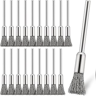 Steel Cleaning End Brushes Pen 20 Pcs, 1/5″ X 1/8″ Wire End Cleaning Brush Metal, Extended Small Wire Brush Rust Paint Removal Bits Polishing Rotary Tools Accessories