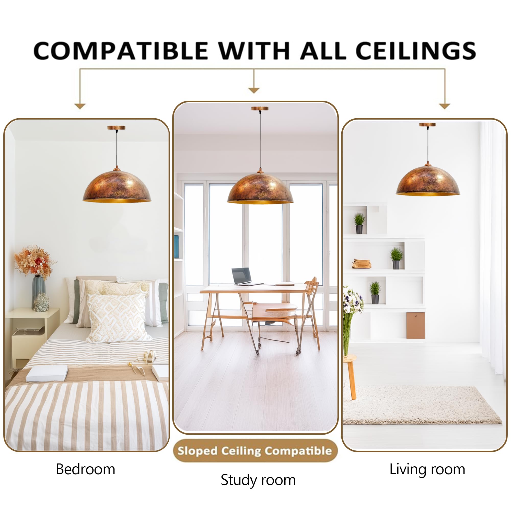 bamyum Diametro 50 cm Lampada a Sospensione Grande Moderno E27 Lampada da Soffitto Illuminazione Lampada Moderni a Sospensione Isola Cucina Tavolo da Pranzo Vintage Plafoniera