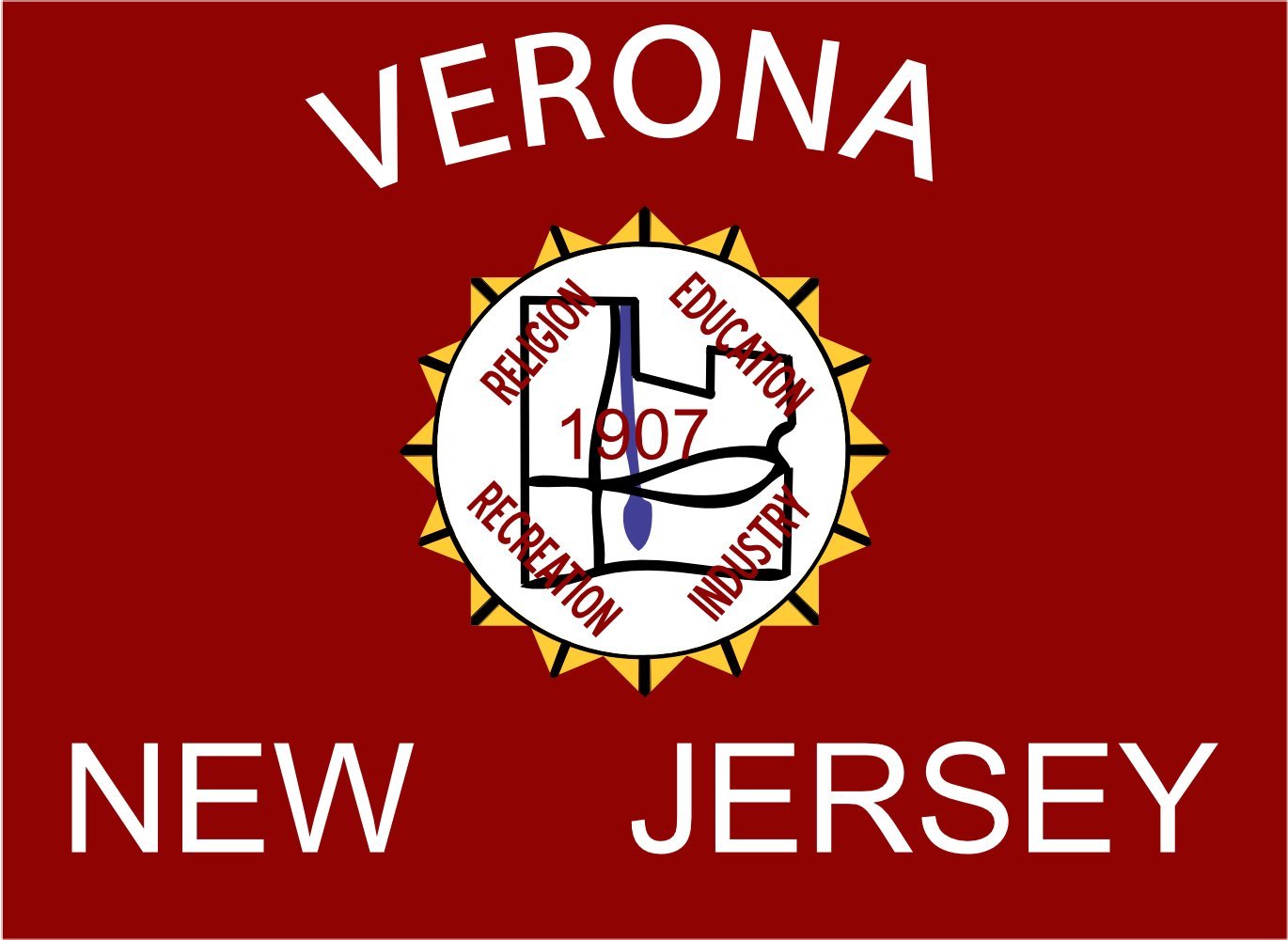 Drapeau Verona New Jersey grand format pavillon Township of Verona New York area