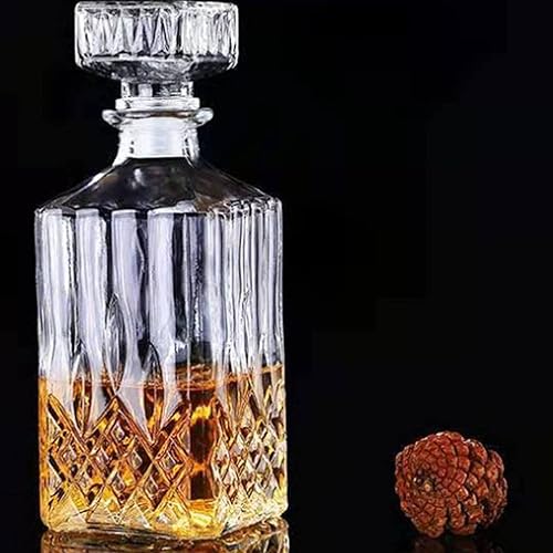 Miniatura 4 de Decantador de whisky de 32.1 fl oz con tapón de vidrio, adecuado para whisky escocés, Baijiu, whisky bourbon, vino y enjuague bucal (1)