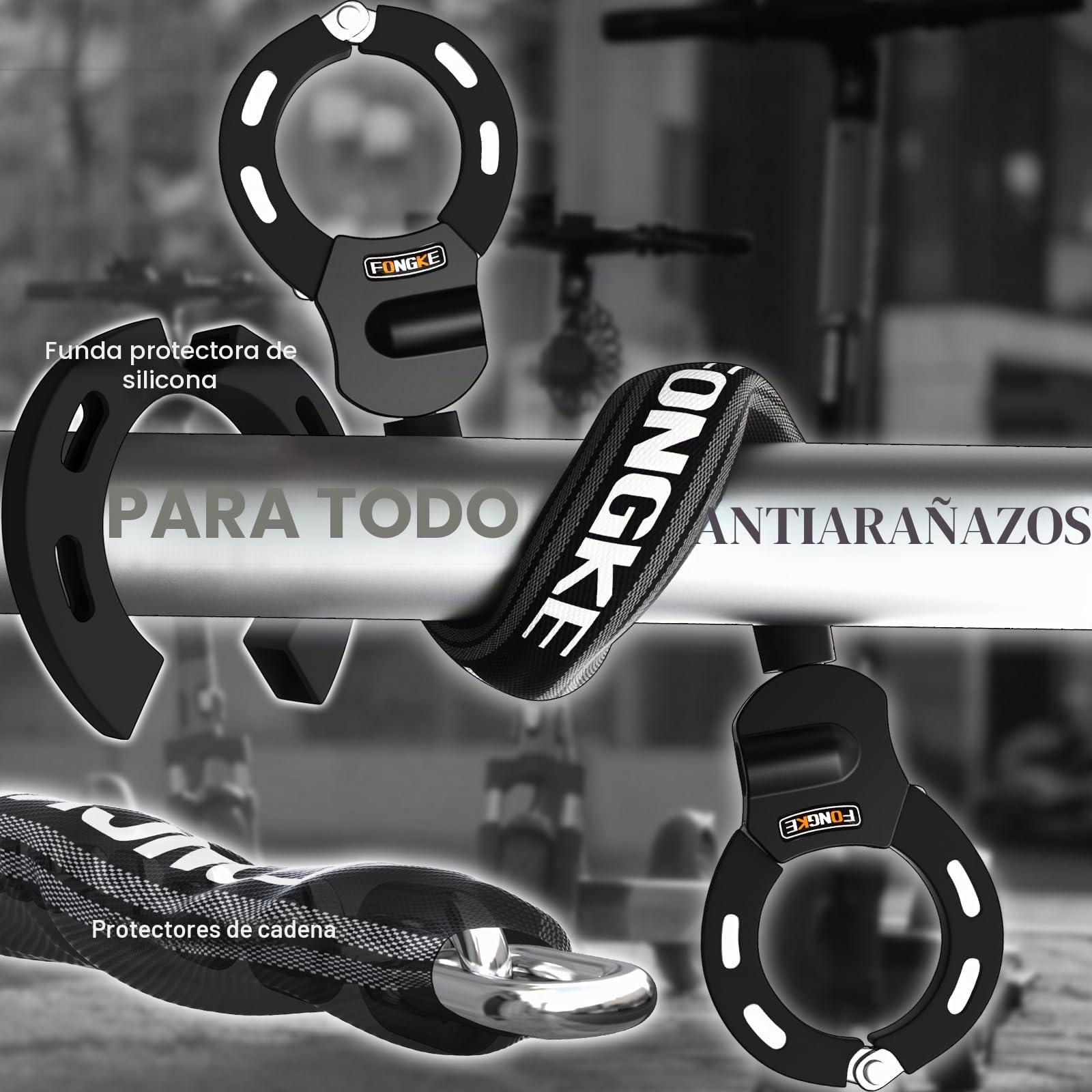 Candado Patinete Electrico, Candado Bicicleta Antirrobo con Bolsa, Cadena Moto de 8MM de Espesor, Alta Seguridad Candado de Cadena, Accesorios para Patinete Electrico y Bicicletas Eléctricas