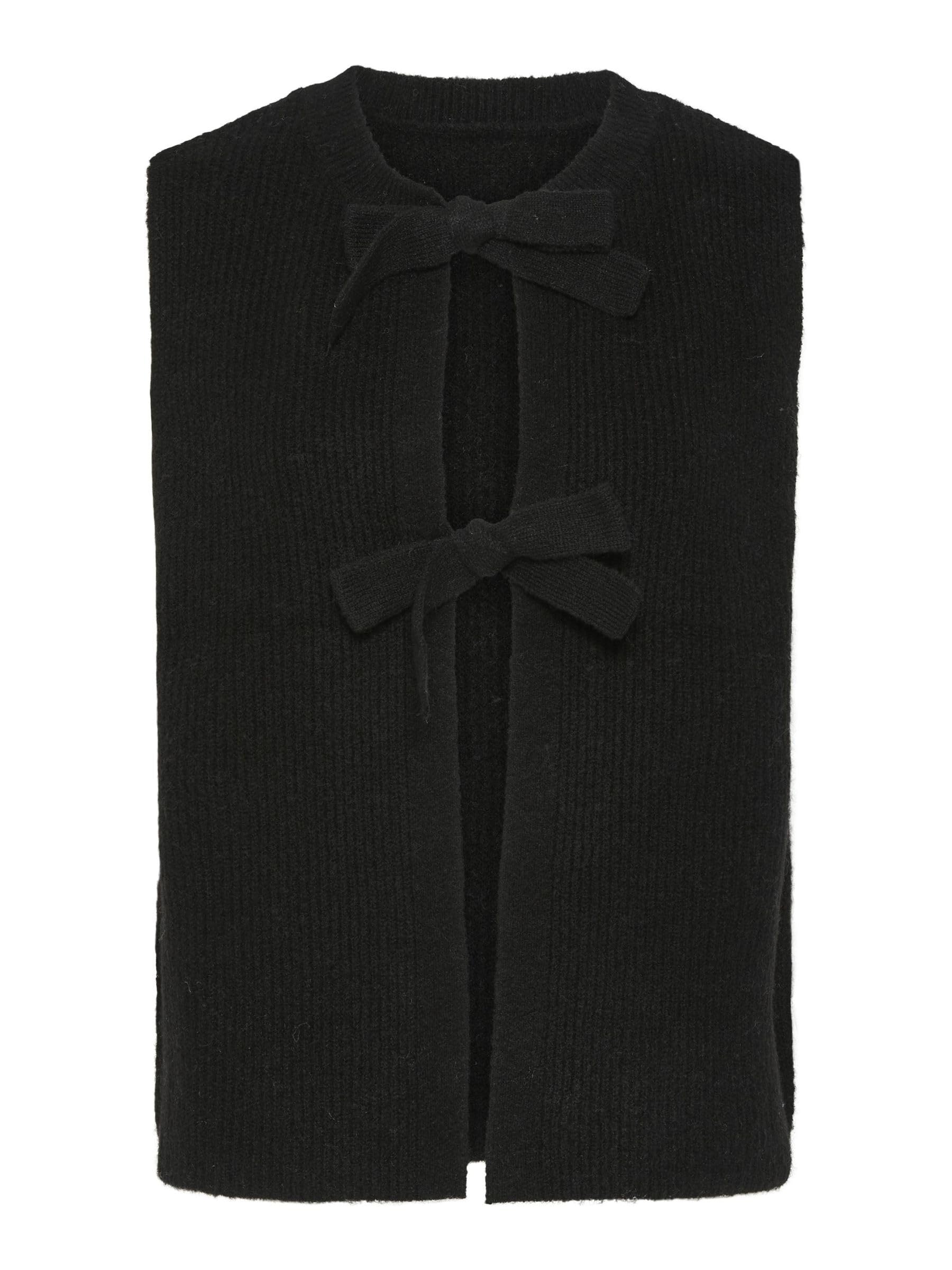 Chaleco de punto negro PIECES PCSILLY con diseño elástico suave S 8