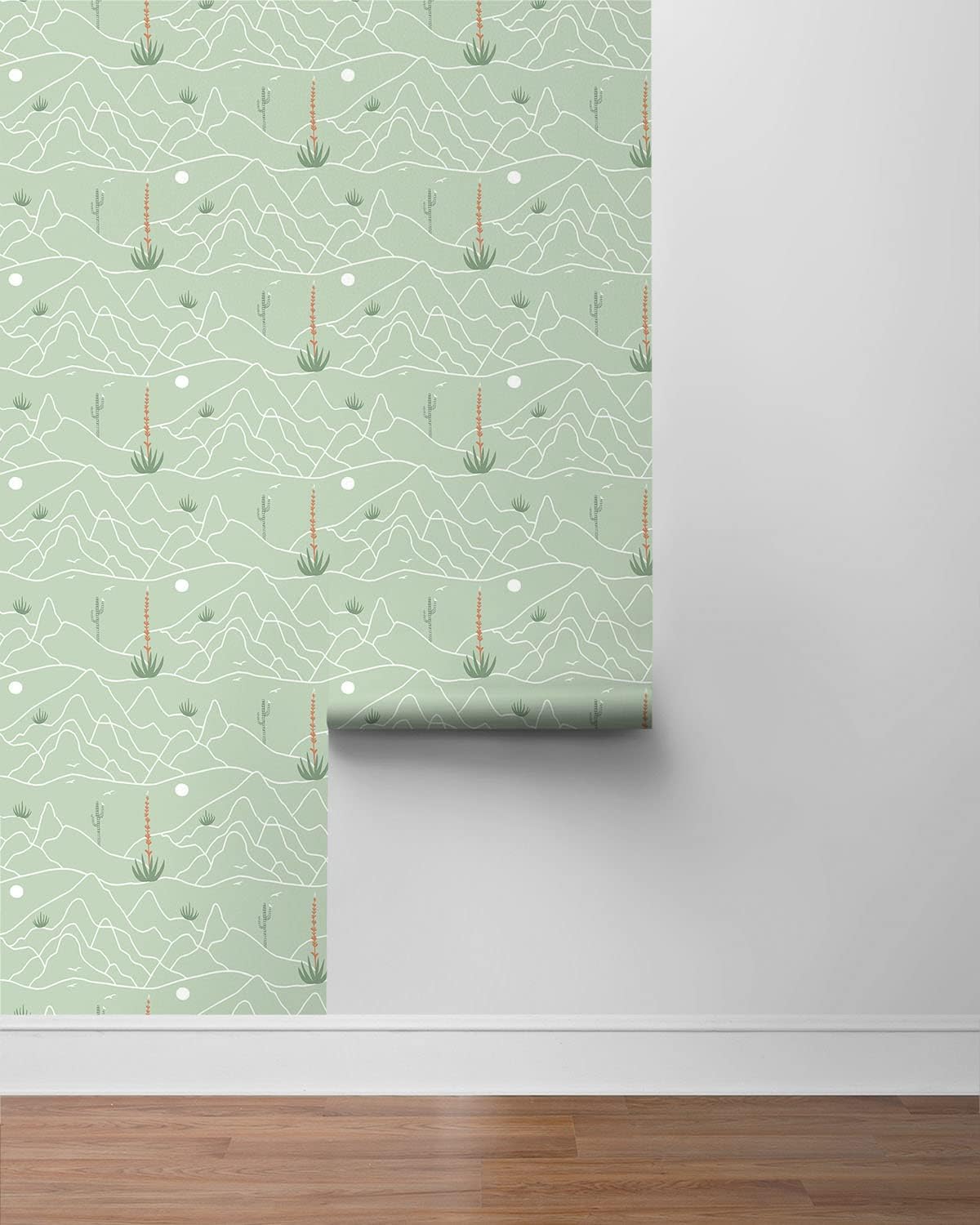 Elana Gabrielle Desert Scenic Peel and Stick Wallpaper, (Sage Green)
