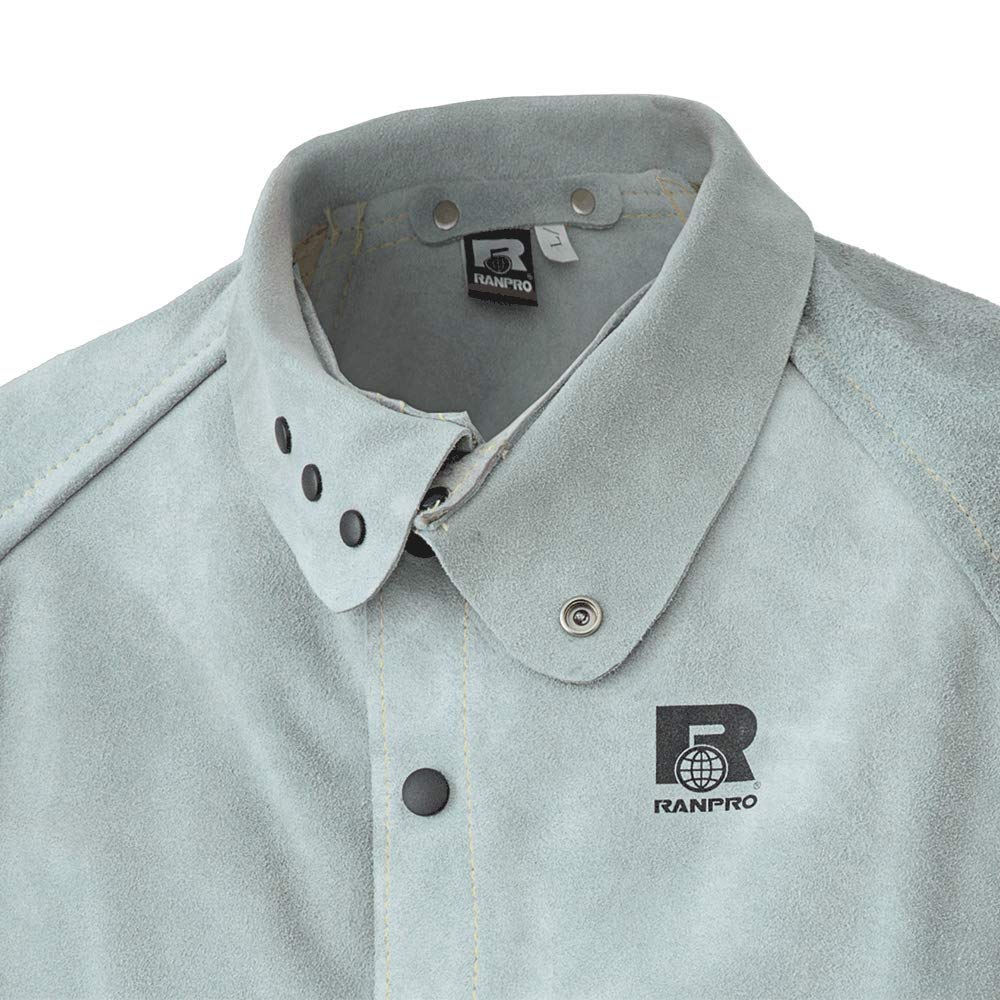 Pioneer V2340620-L Fully Adjustable Leather Welding Jacket, Pearl, L