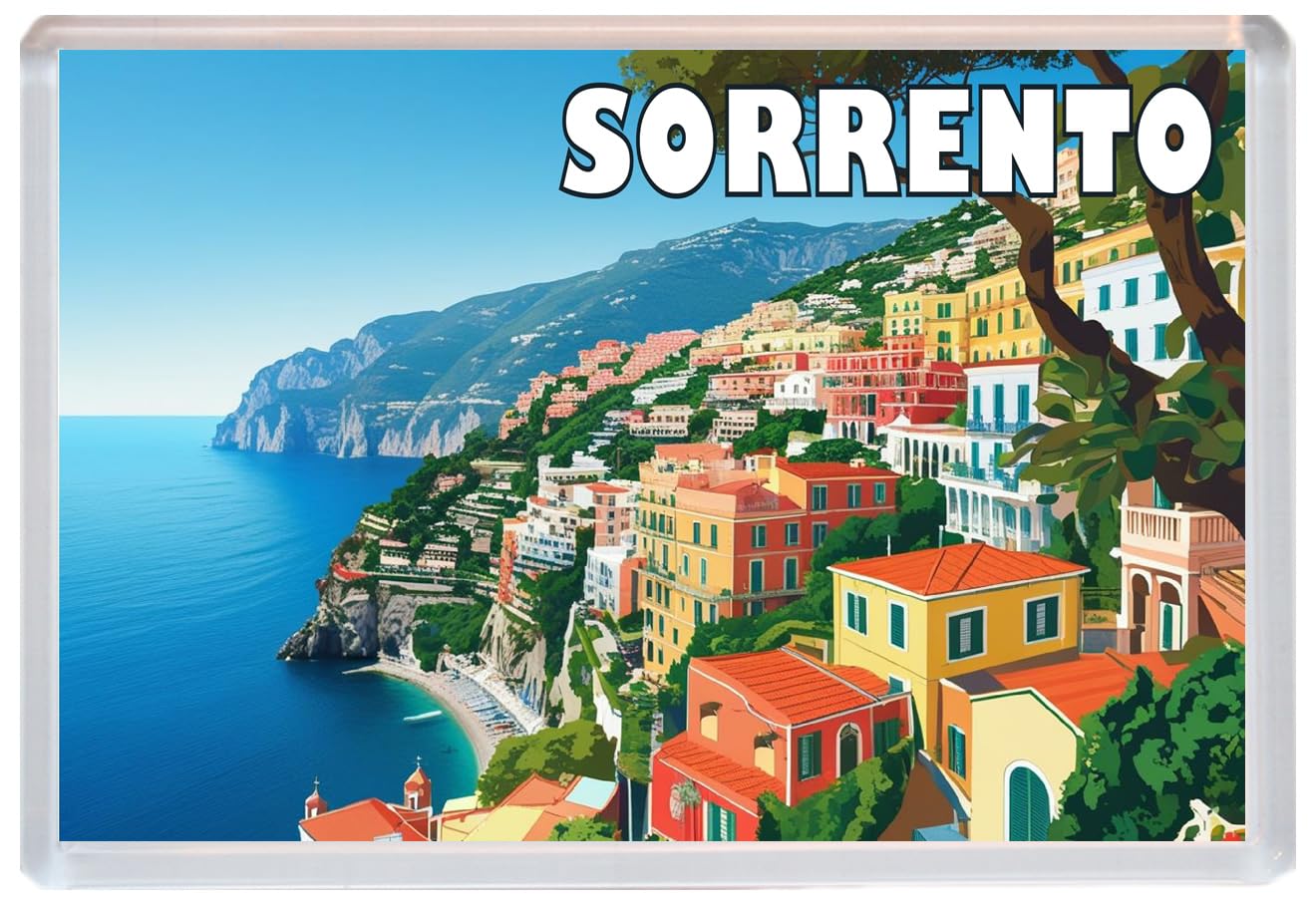 Baked Bean Store Multicolor Sorrento - Italy - Jumbo Artistic Fridge Magnet 96 X 67Mm